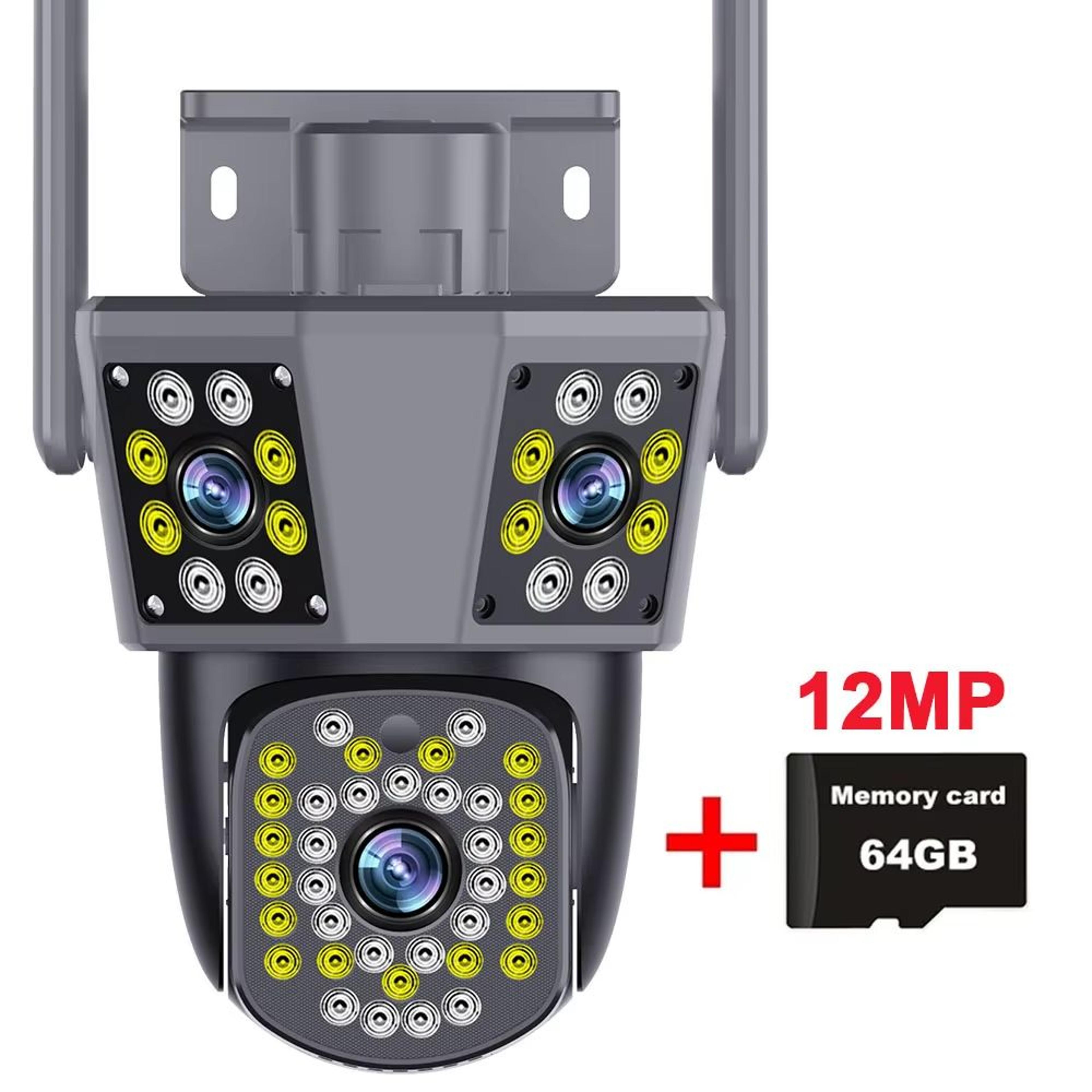 6K 12MP WiFi Surveillance Camera Outdoor Triple Lens Triple Screen PTZ Motion Detection IP Security 8
