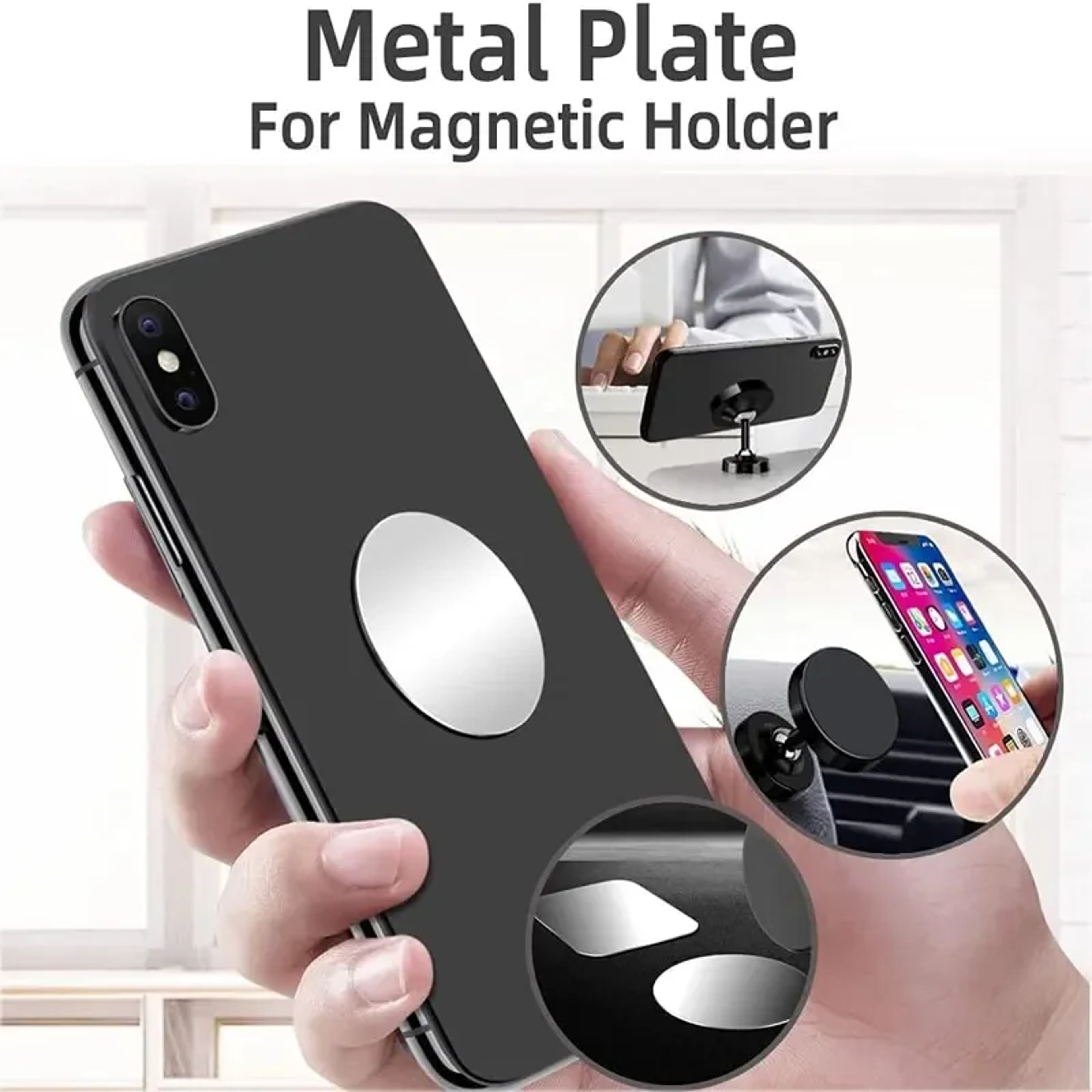 universal magnetic metal plate for phone, holder iron sheet sticker for secure mobile stand and mount