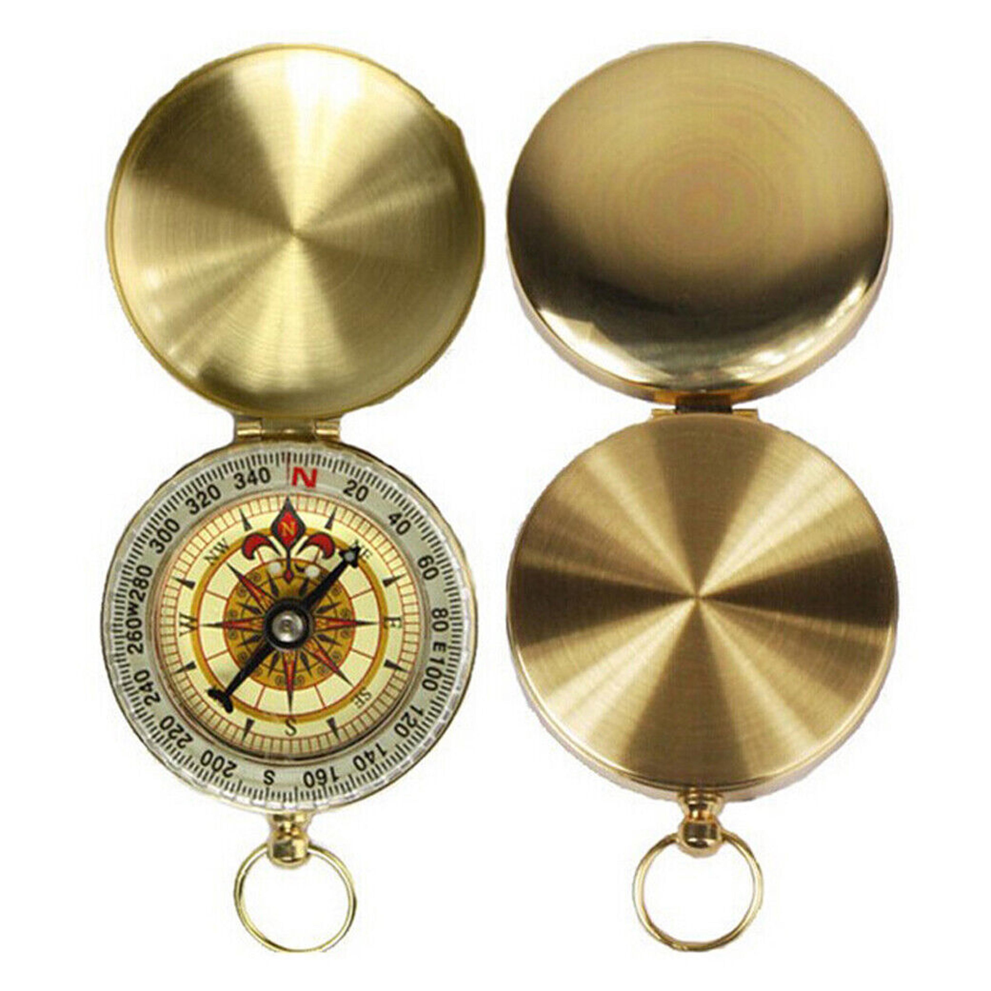 vintage pocket watch compass with luminous dial for hiking & outdoor navigation