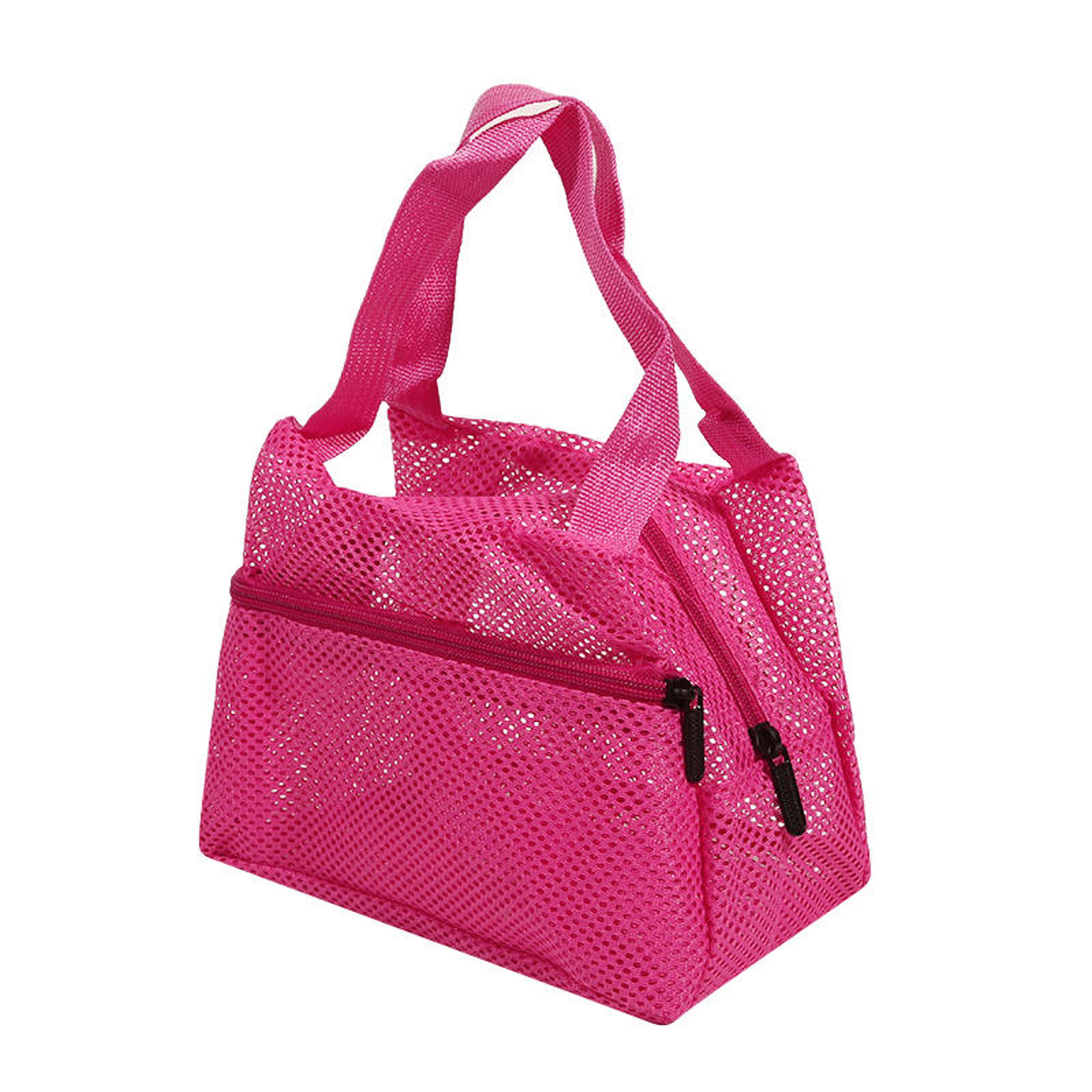 large capacity mesh makeup bag with handle travel toiletry organizer