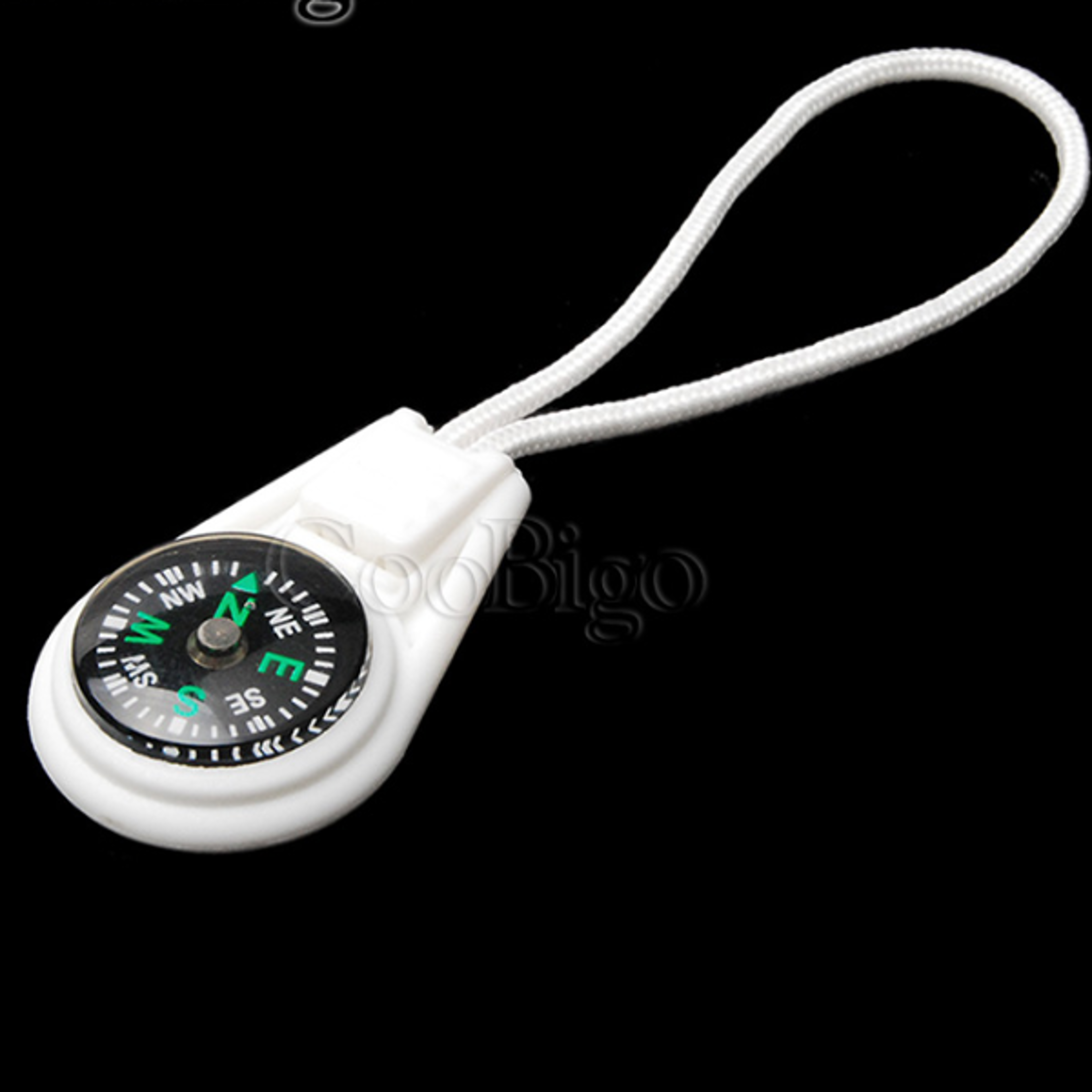 mini survival compass keychain zipper pull outdoor hiking navigation pendant