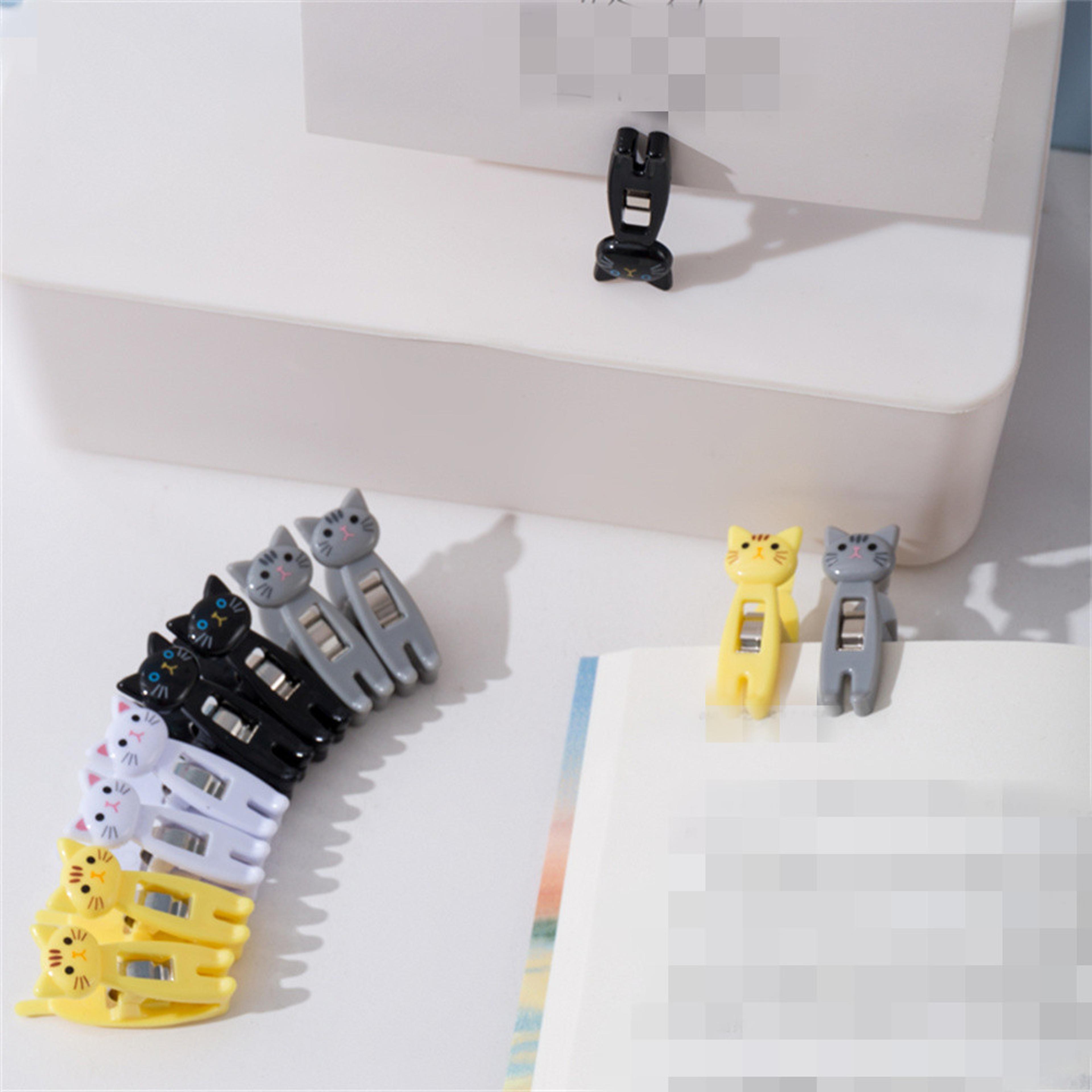 cute cartoon cat clips multipurpose snack sealing and bookmark clips set