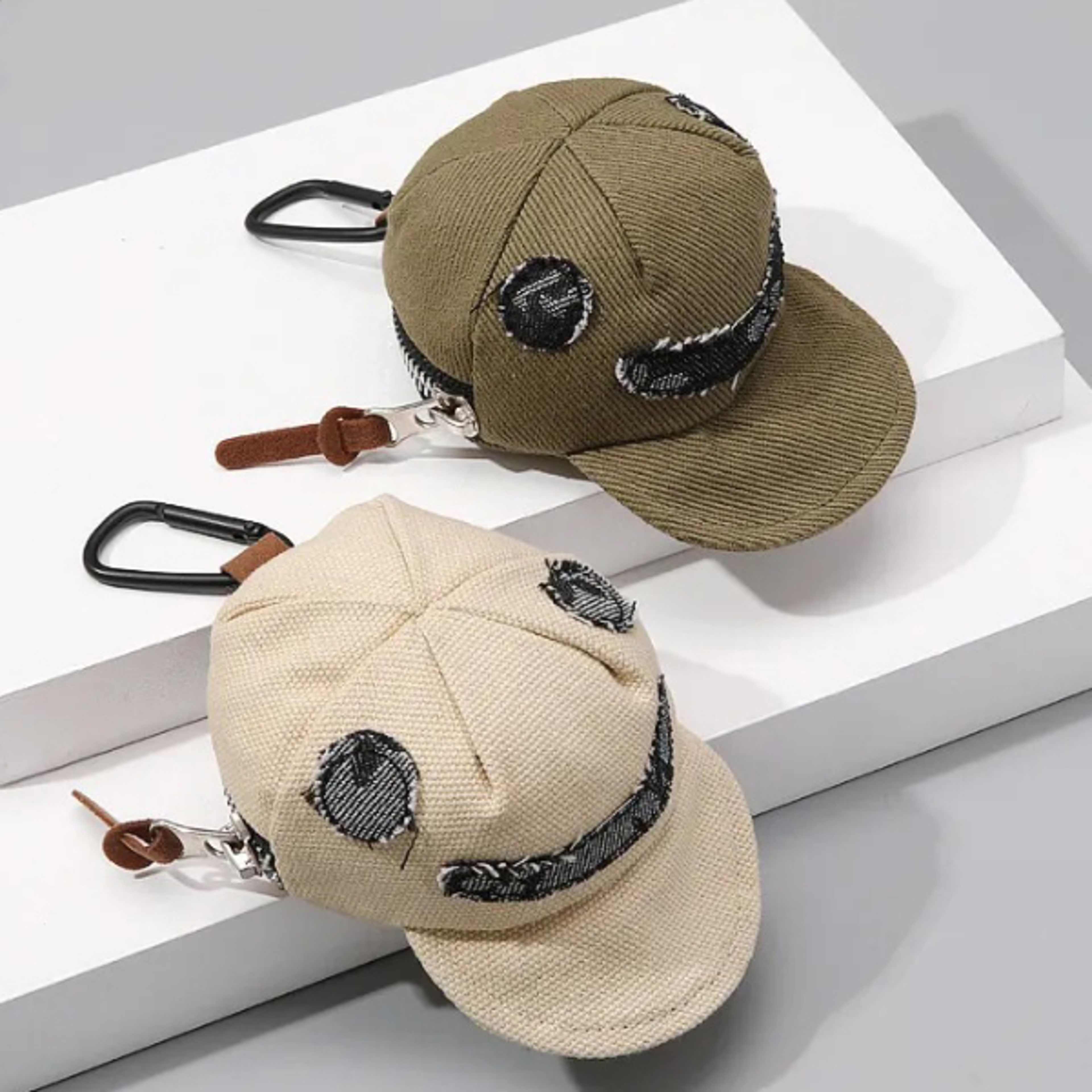 creative hat shape coin purse keychain mini wallet earbud case