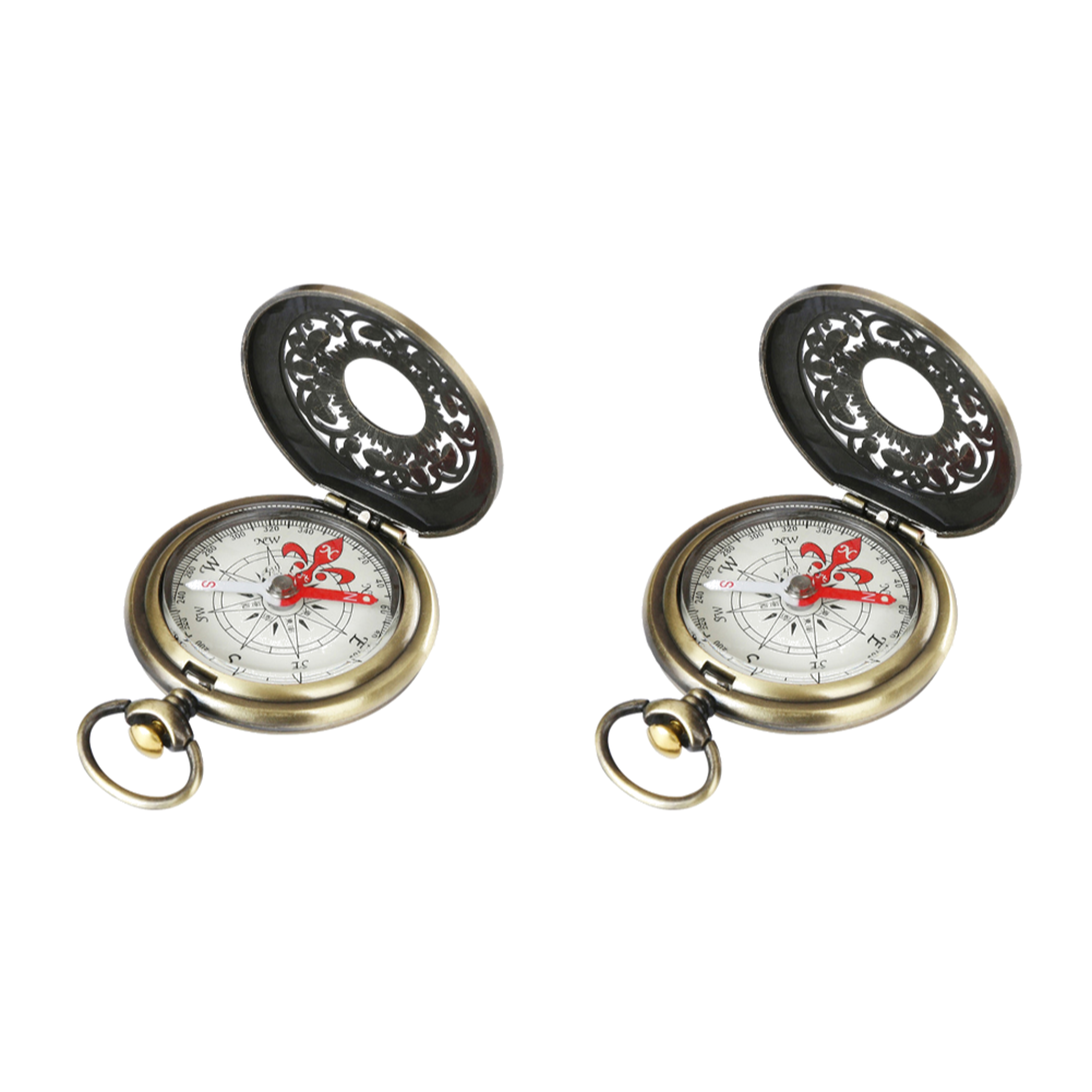 Vintage Bronze Pocket Compass Retro Hiking Navigation Tool Gift For Kids And Adults 3