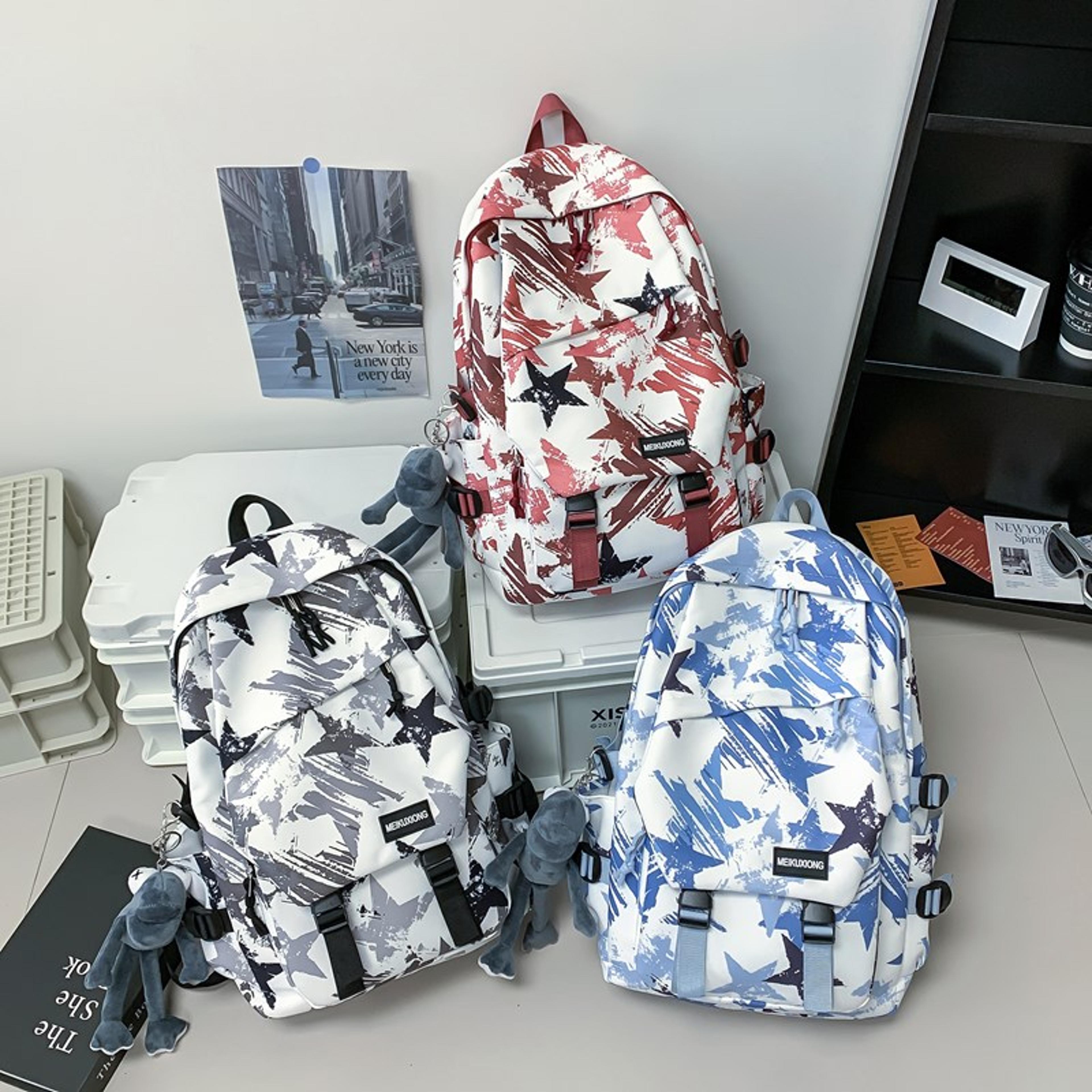 graffiti large capacity backpack stylish school travel laptop bag