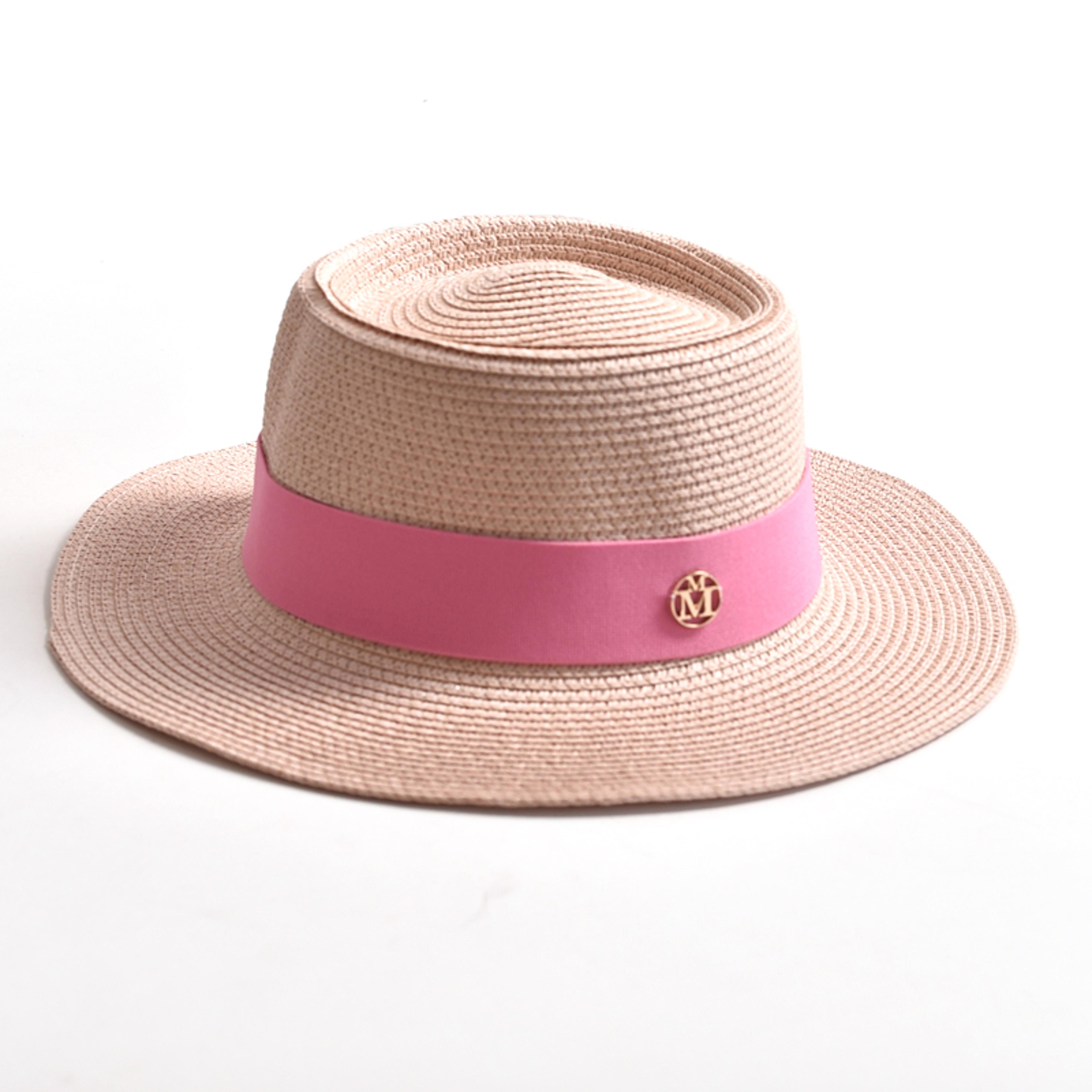 wide brim straw sun hat for women beach travel ribbon summer hat