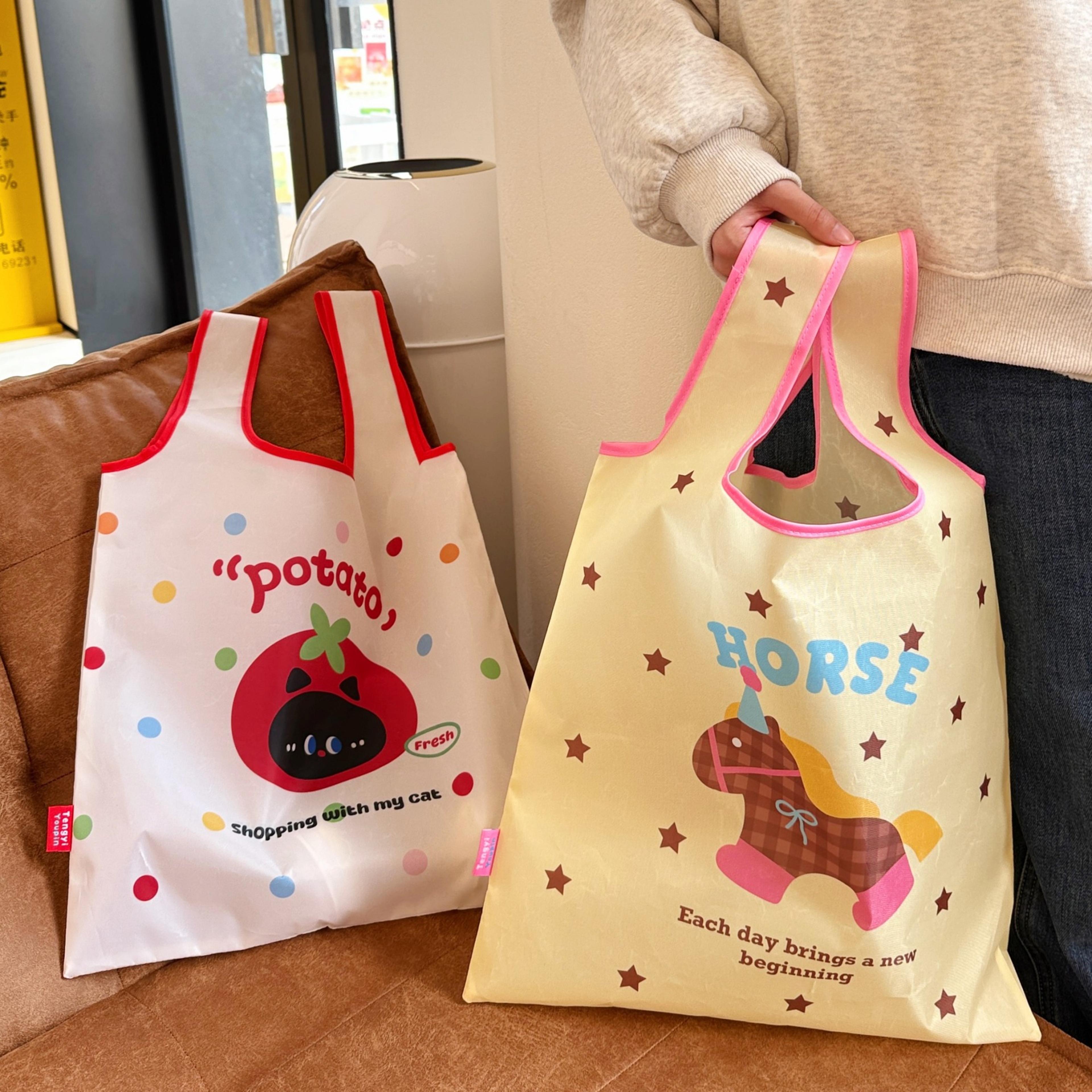 foldable reusable shopping bag lightweight eco friendly grocery tote