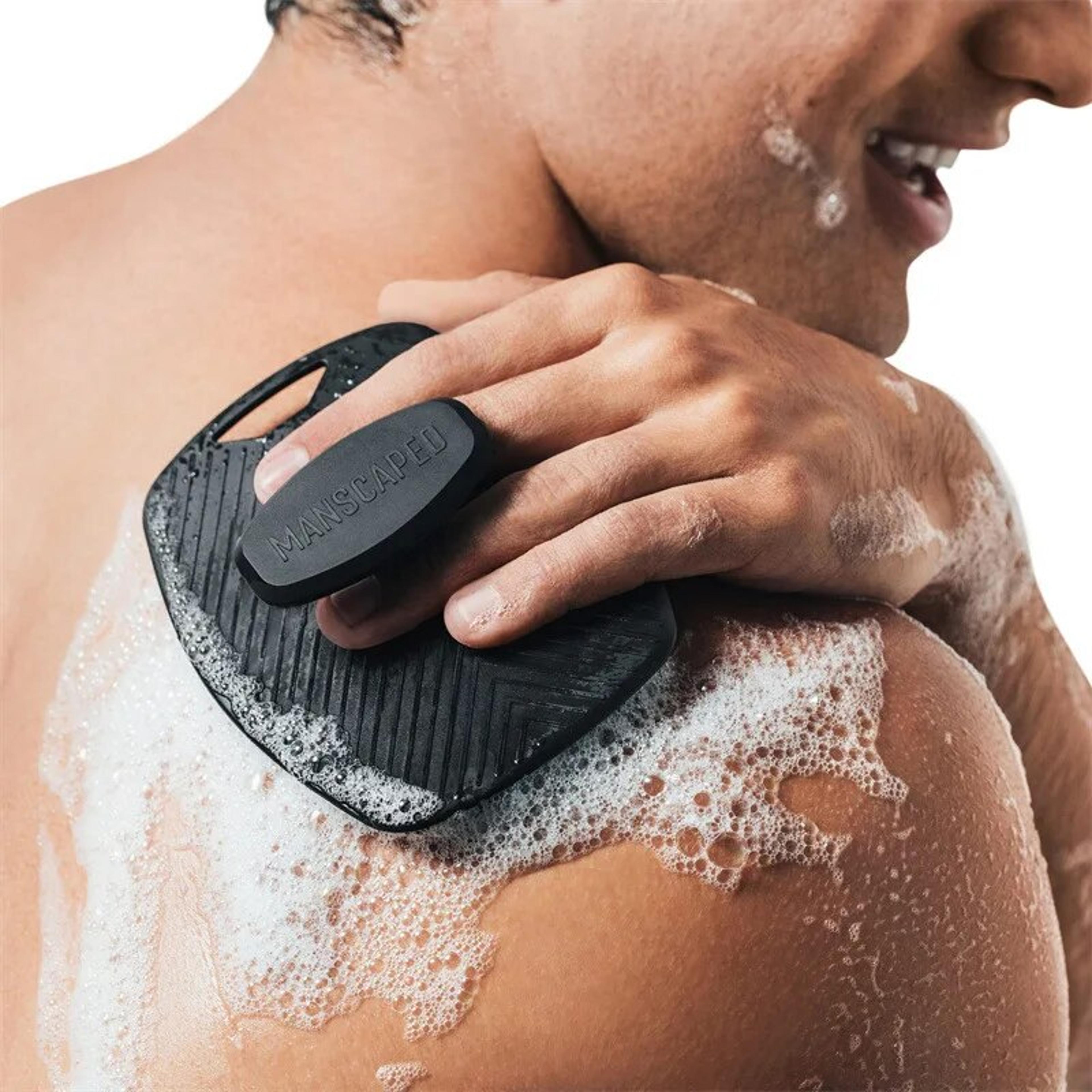 silicone exfoliating bath brush wall mounted body and face cleaning scrubber