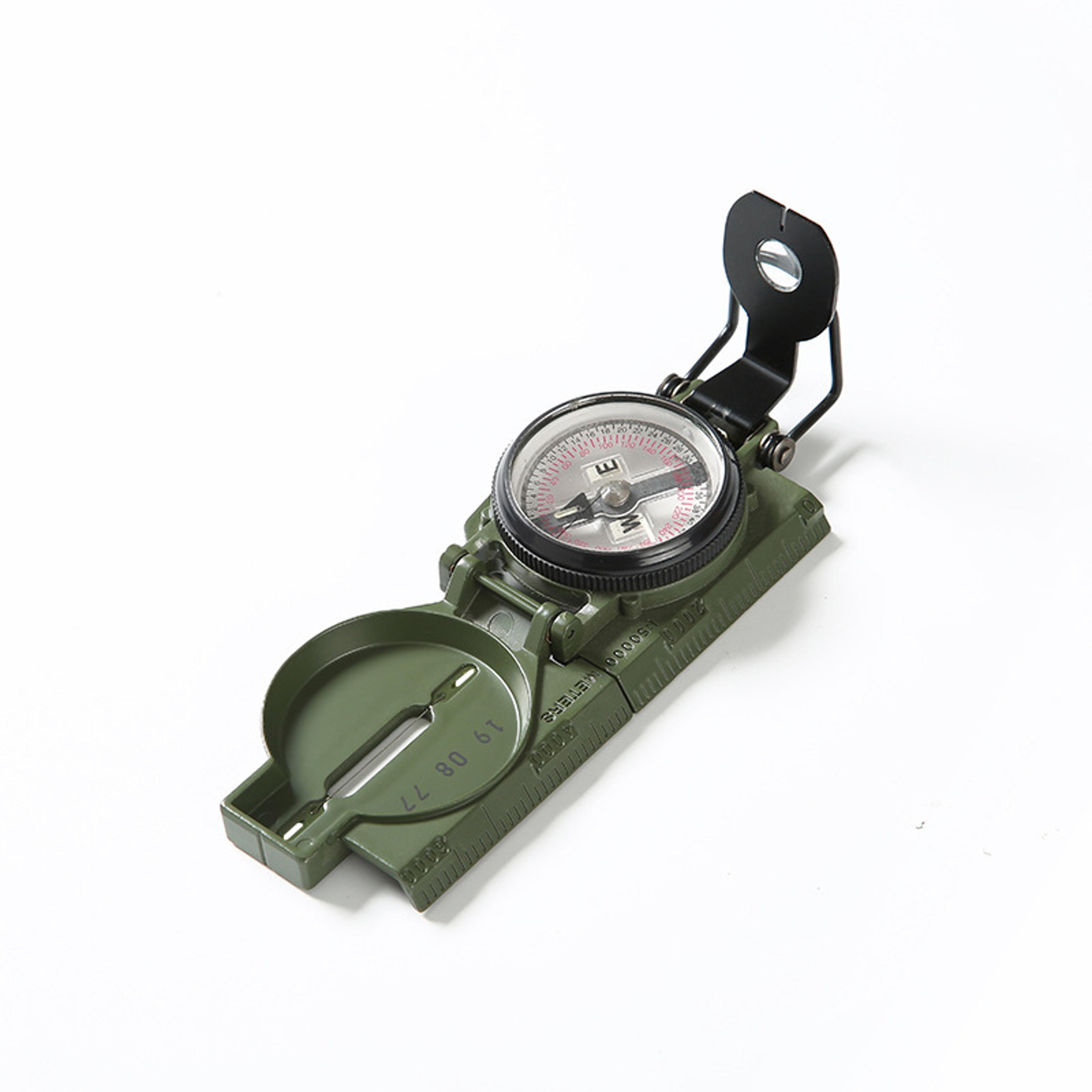 Military Lensatic Compass Waterproof Phosphorescent Hiking Navigation Tool With Pouch 1