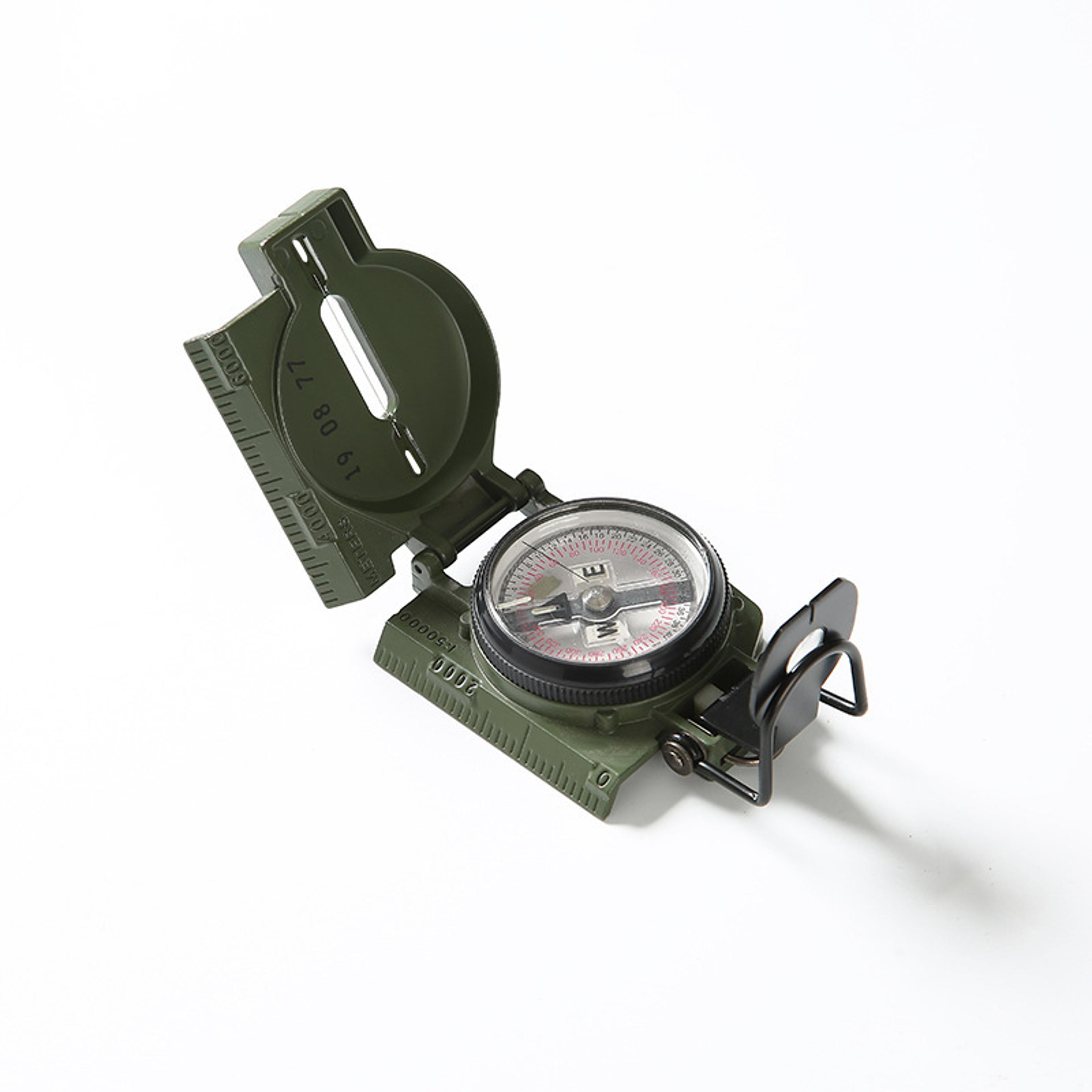 Military Lensatic Compass Waterproof Phosphorescent Hiking Navigation Tool With Pouch 2