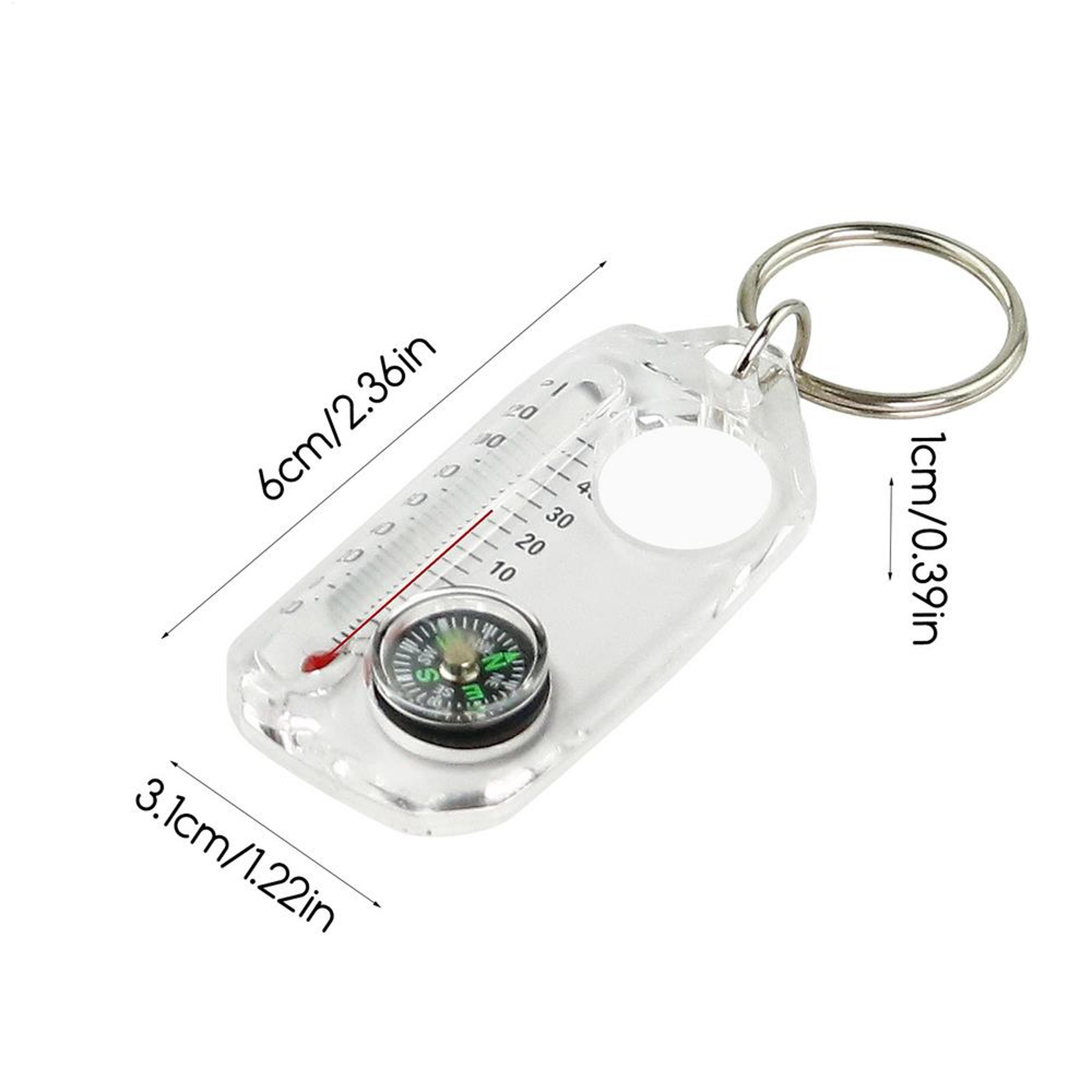 Mini Survival Compass Keychain With Thermometer For Camping Hiking Navigation Tool 4