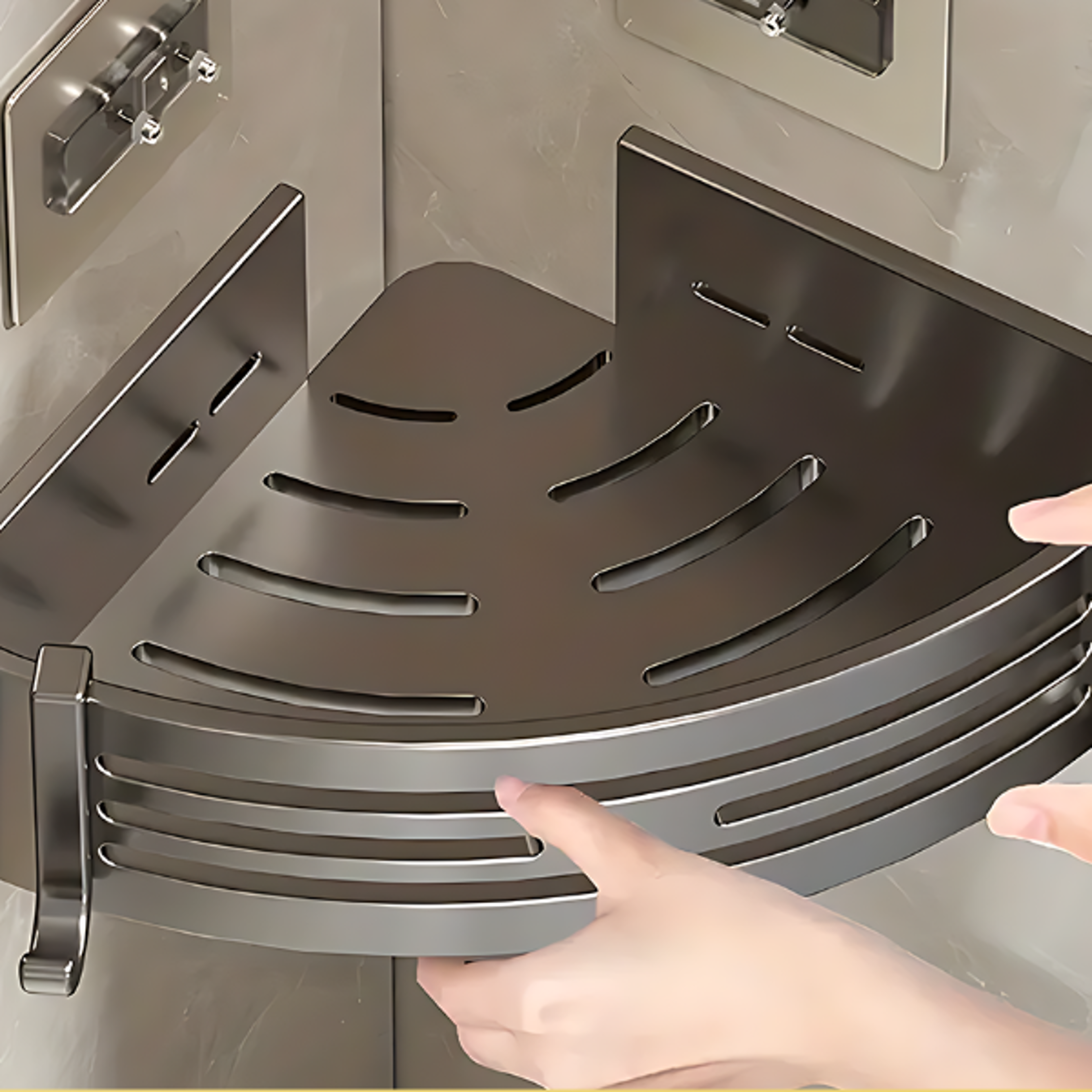 space saving aluminum corner shower shelf organizer wall mounted no drill bathroom rack