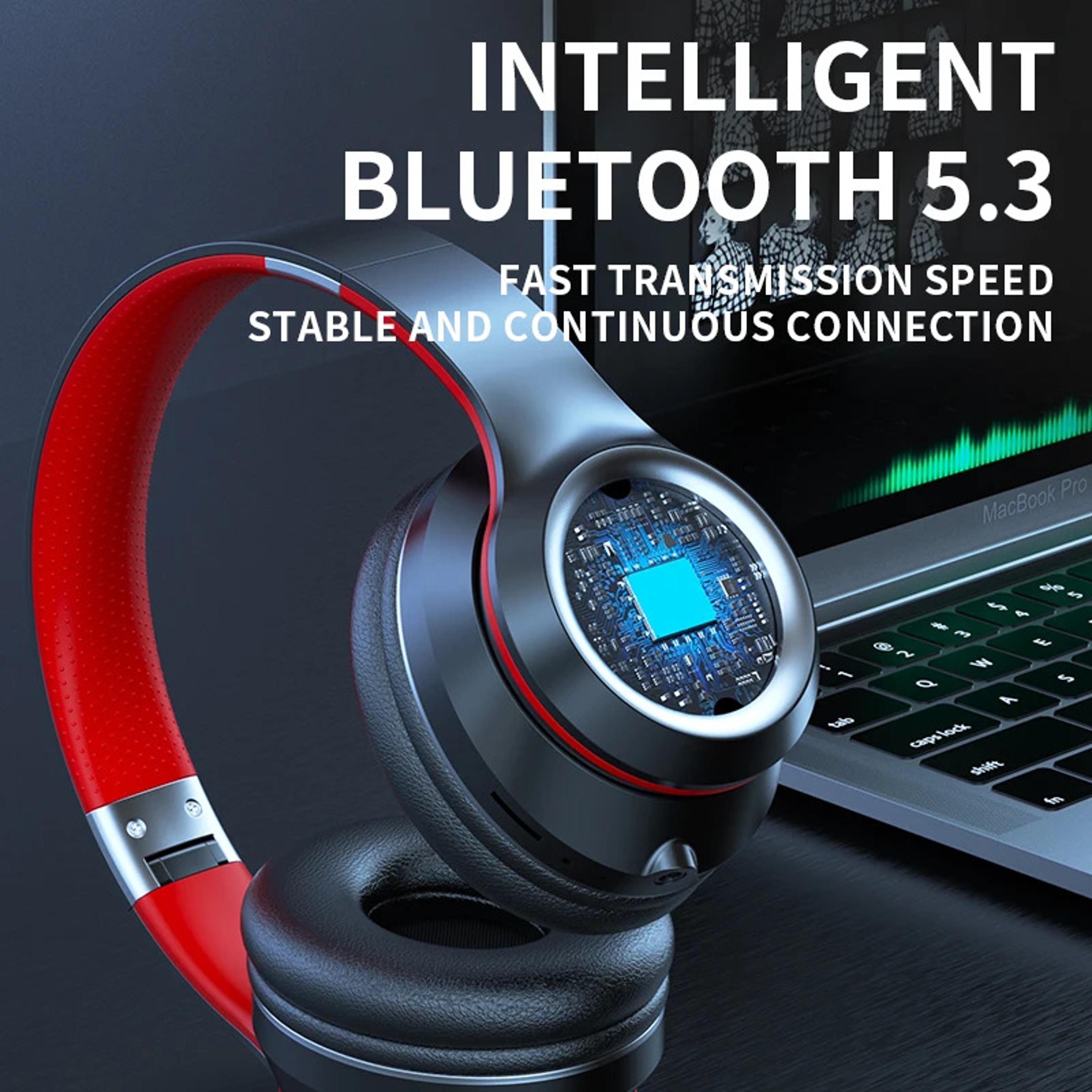 Wireless Bluetooth Headphones With Mic TF Card Playback  Display Screen Over Ear Headset 4