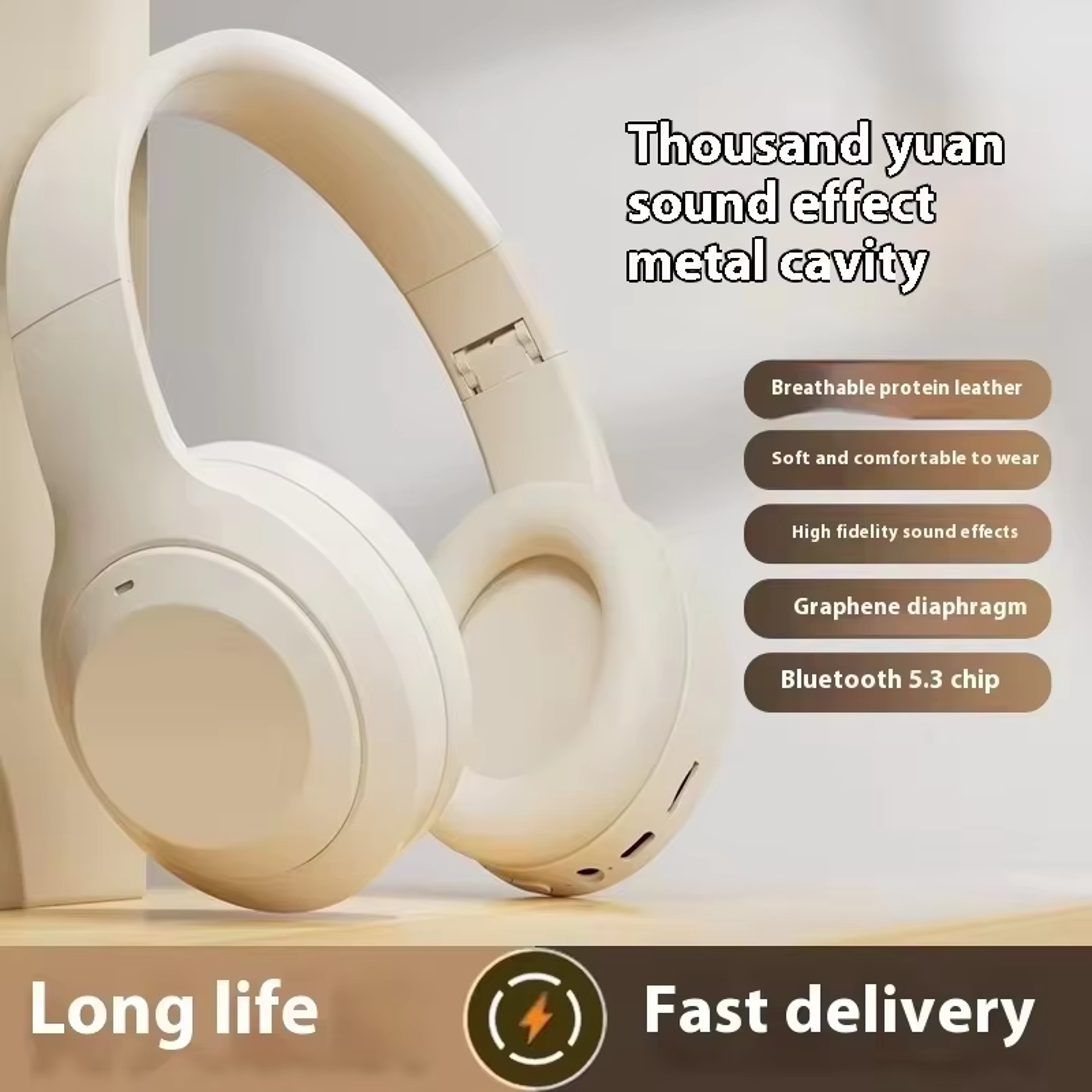 bosete foldable bluetooth headphones with noise cancellation & hifi stereo sound