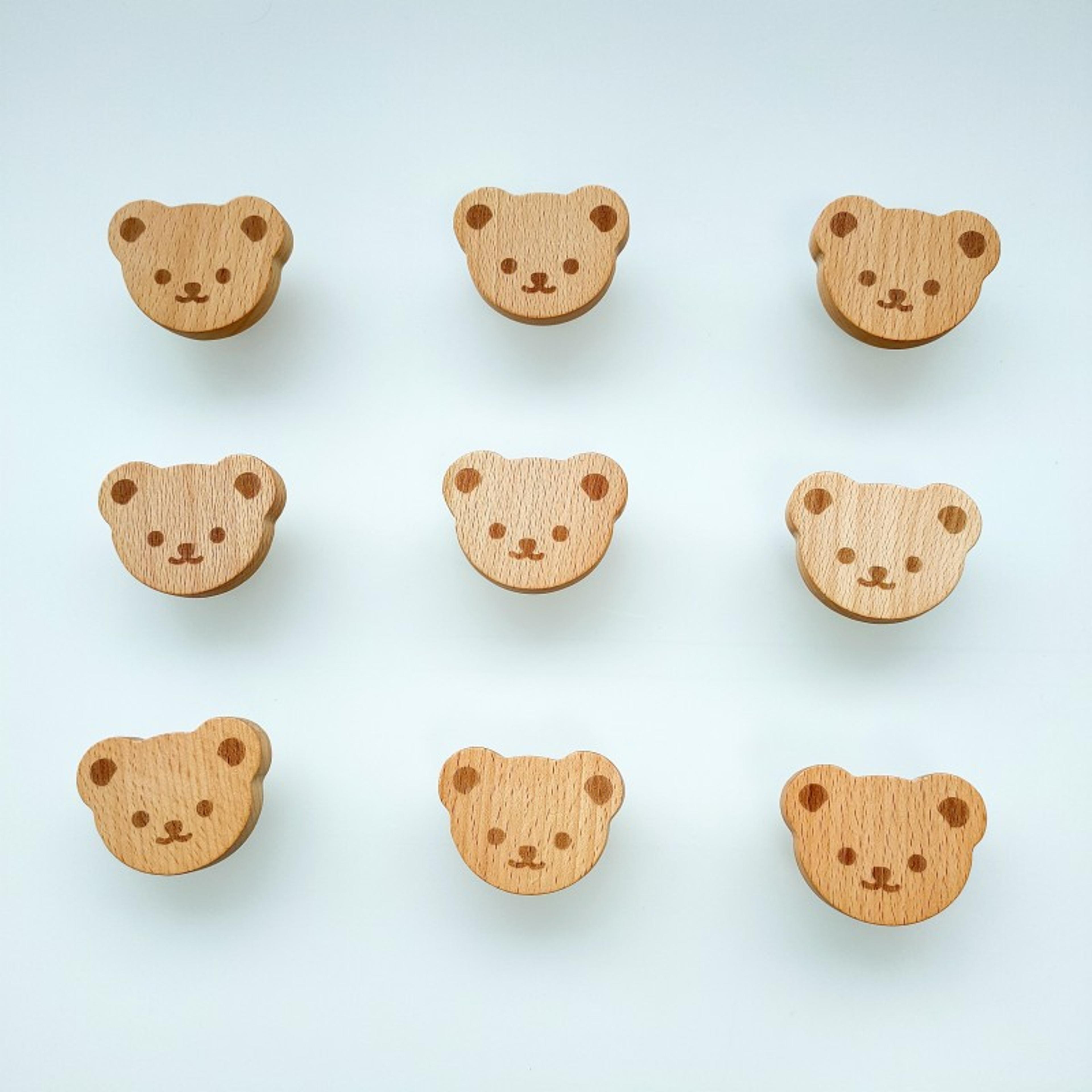 nordic cute bear wooden cabinet handles for kids room furniture