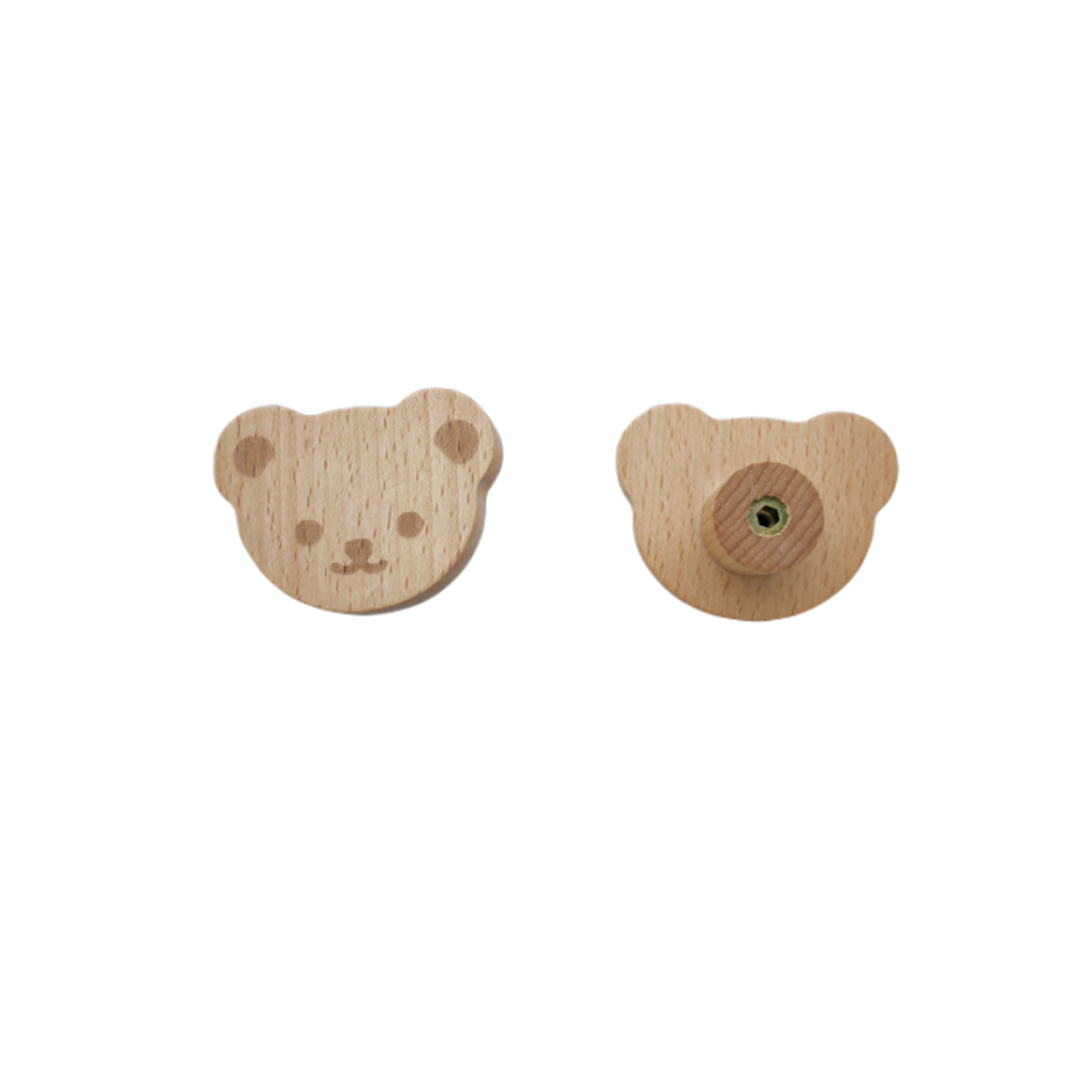 Nordic Cute Bear Wooden Cabinet Handles For Kids Room Furniture 7
