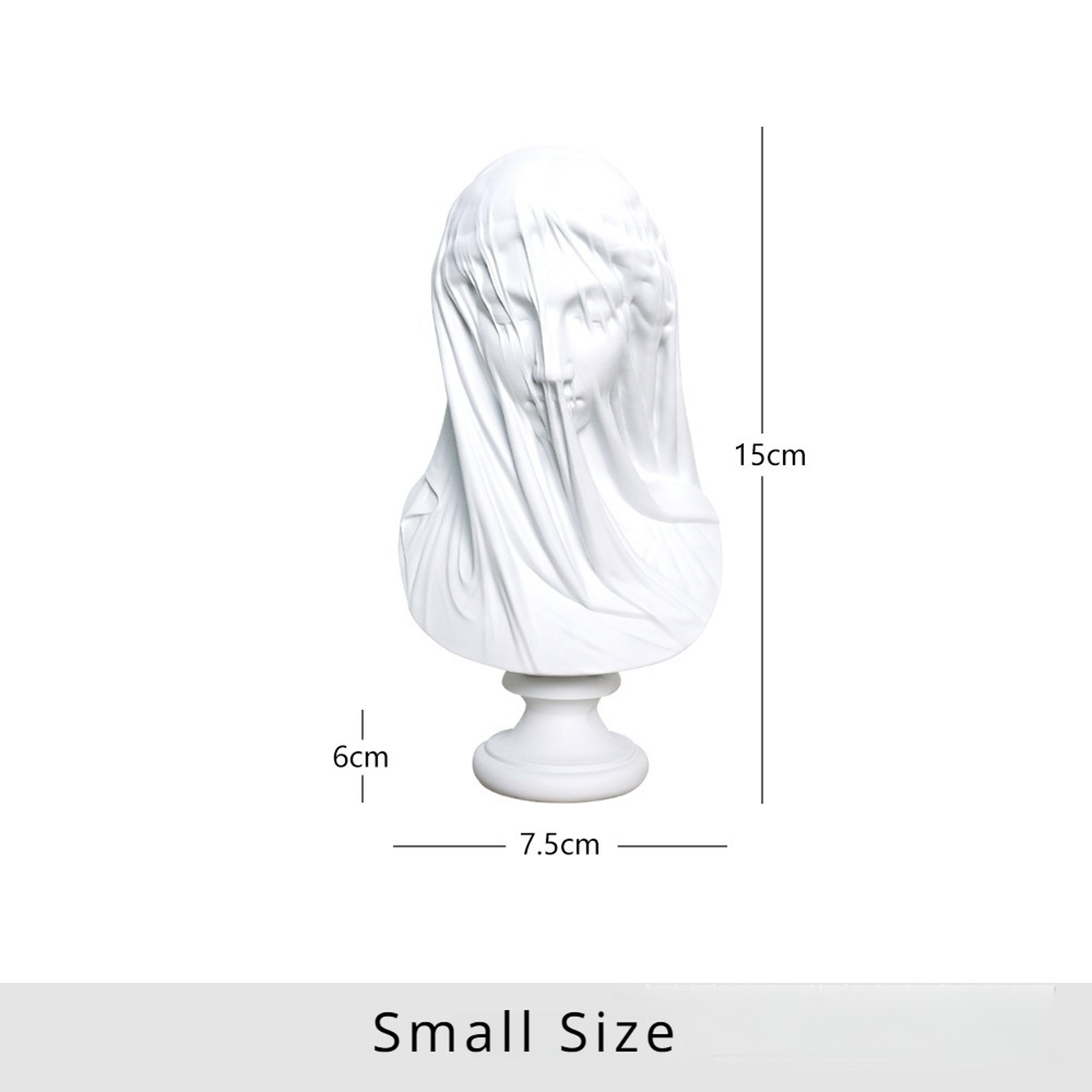 Veiled Lady Greek Goddess Bust Sculpture Elegant Roman Statue Home Decor Accent 3