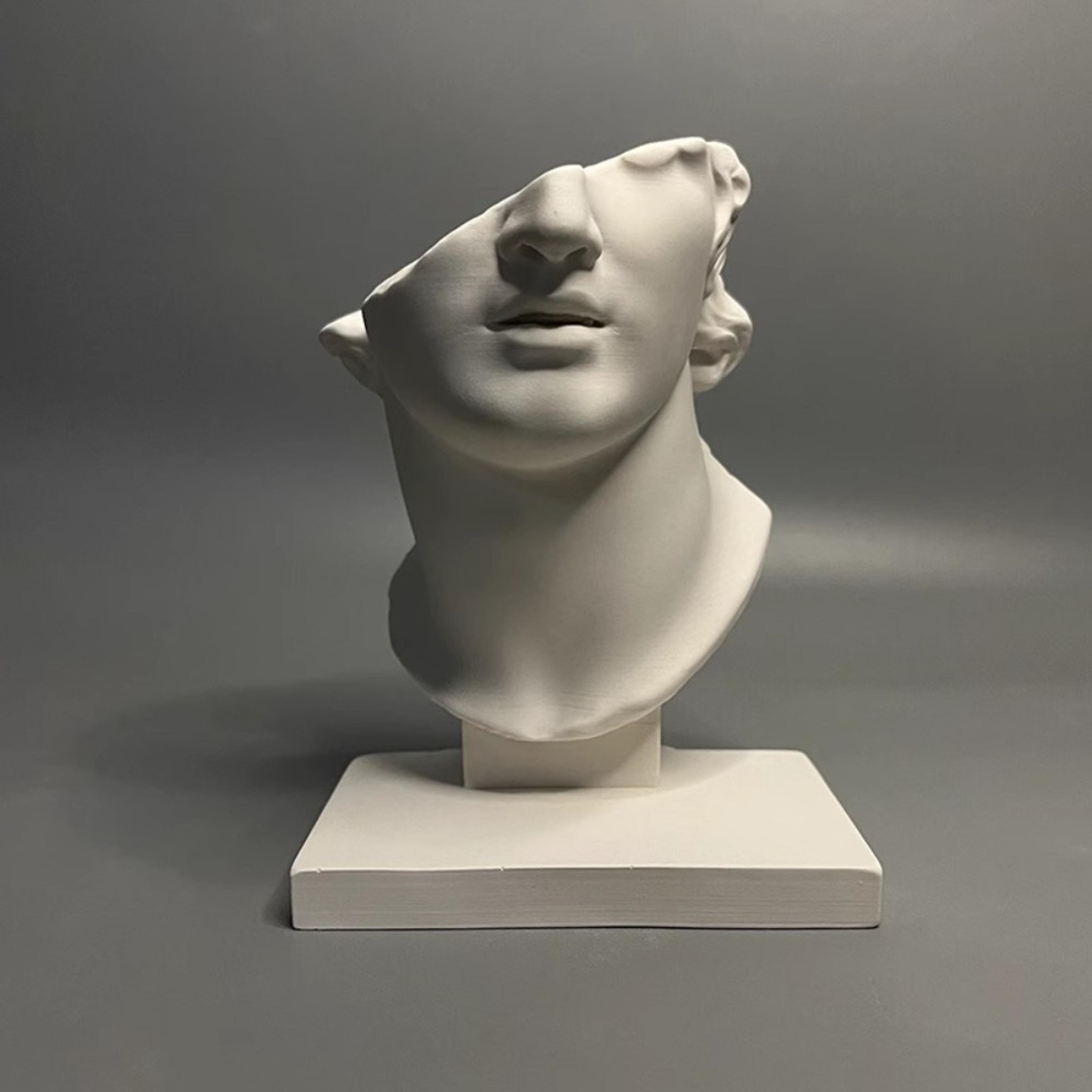 classic roman bust sculpture decor minimalist plaster statue for desk & home aesthetic