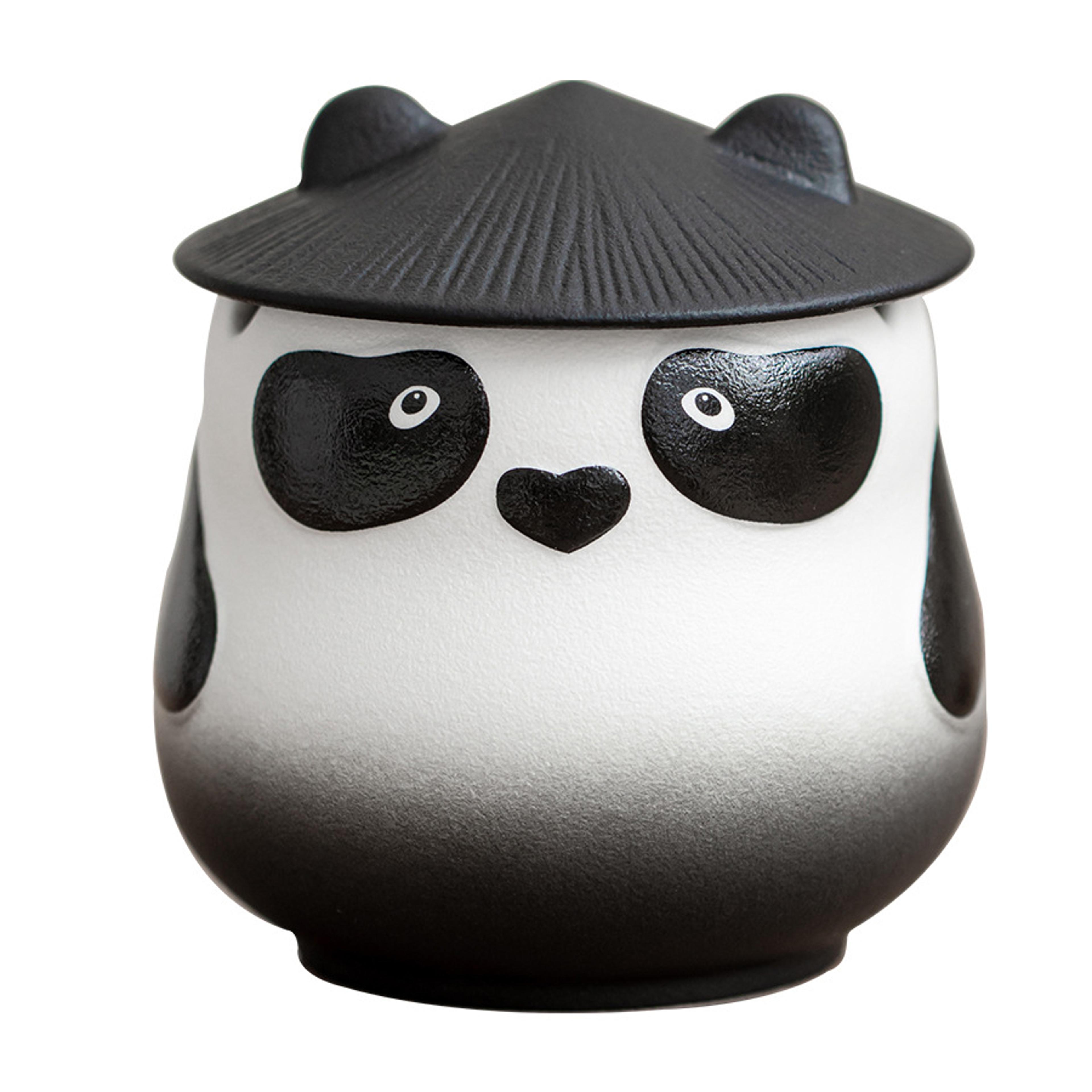 cute panda ceramic ashtray with lid windproof smokeless home decor