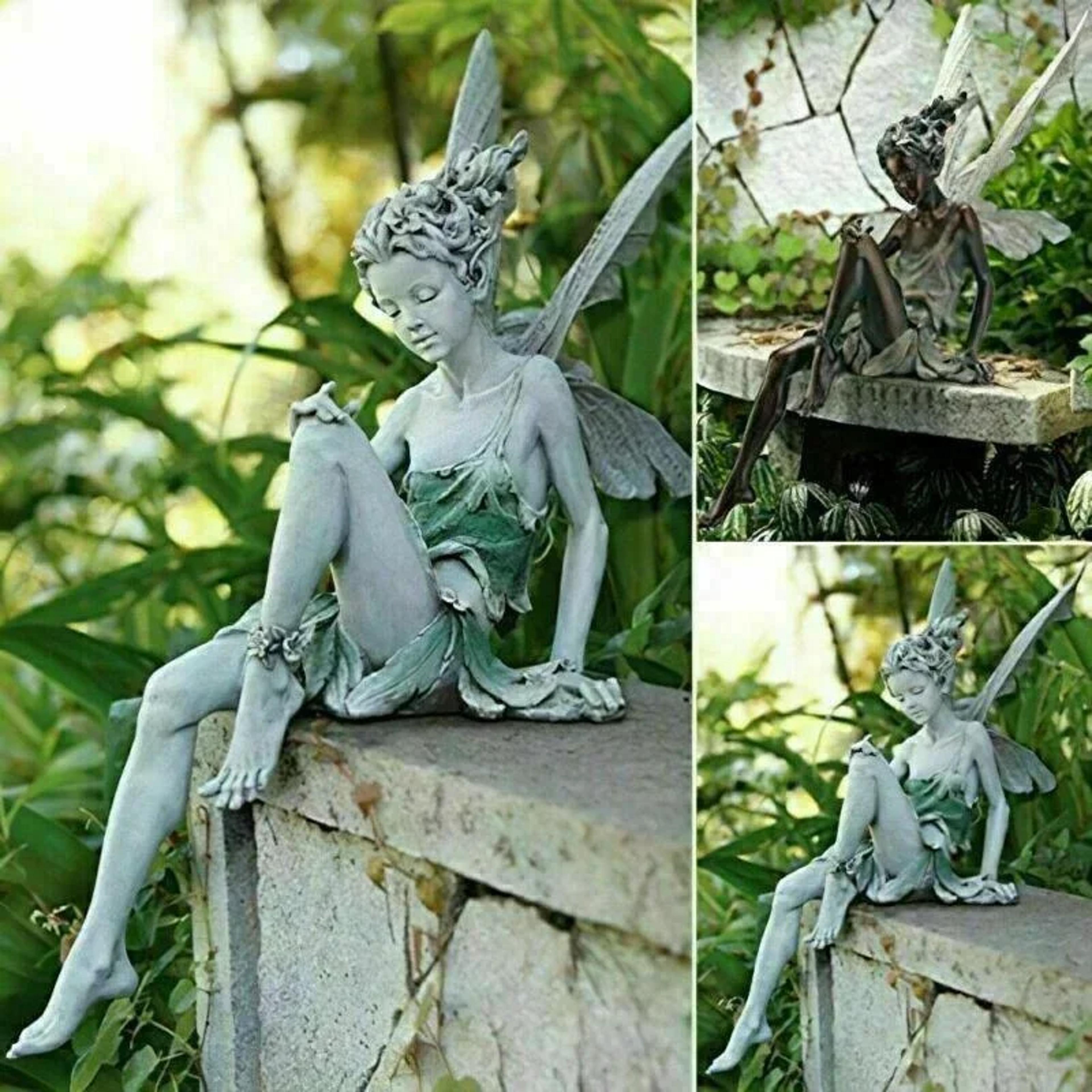 enchanted garden fairy flute statue resin angel outdoor decor