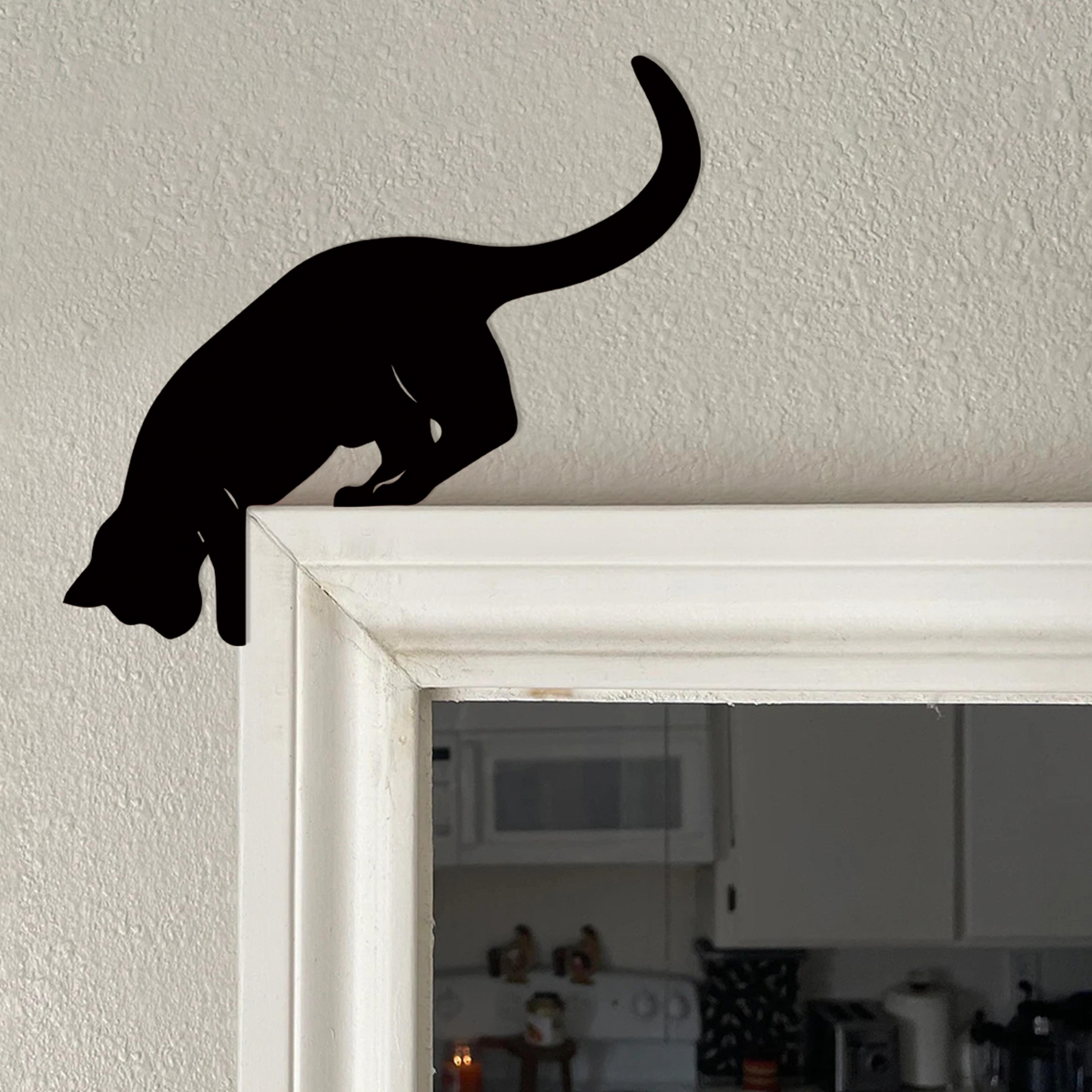 rustic cat door topper wooden over door decor for cozy home charm