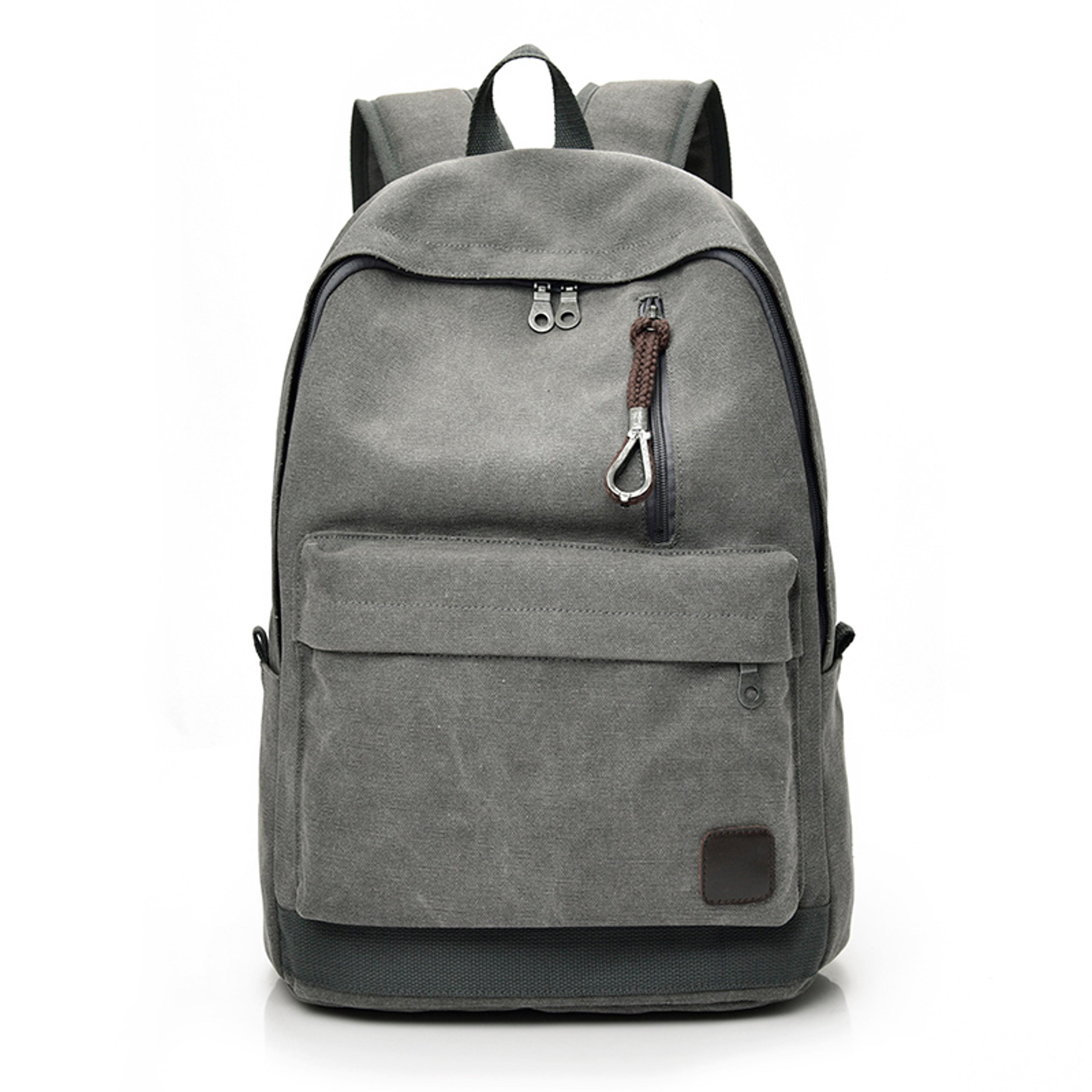 large capacity canvas backpack for teens school travel laptop bag