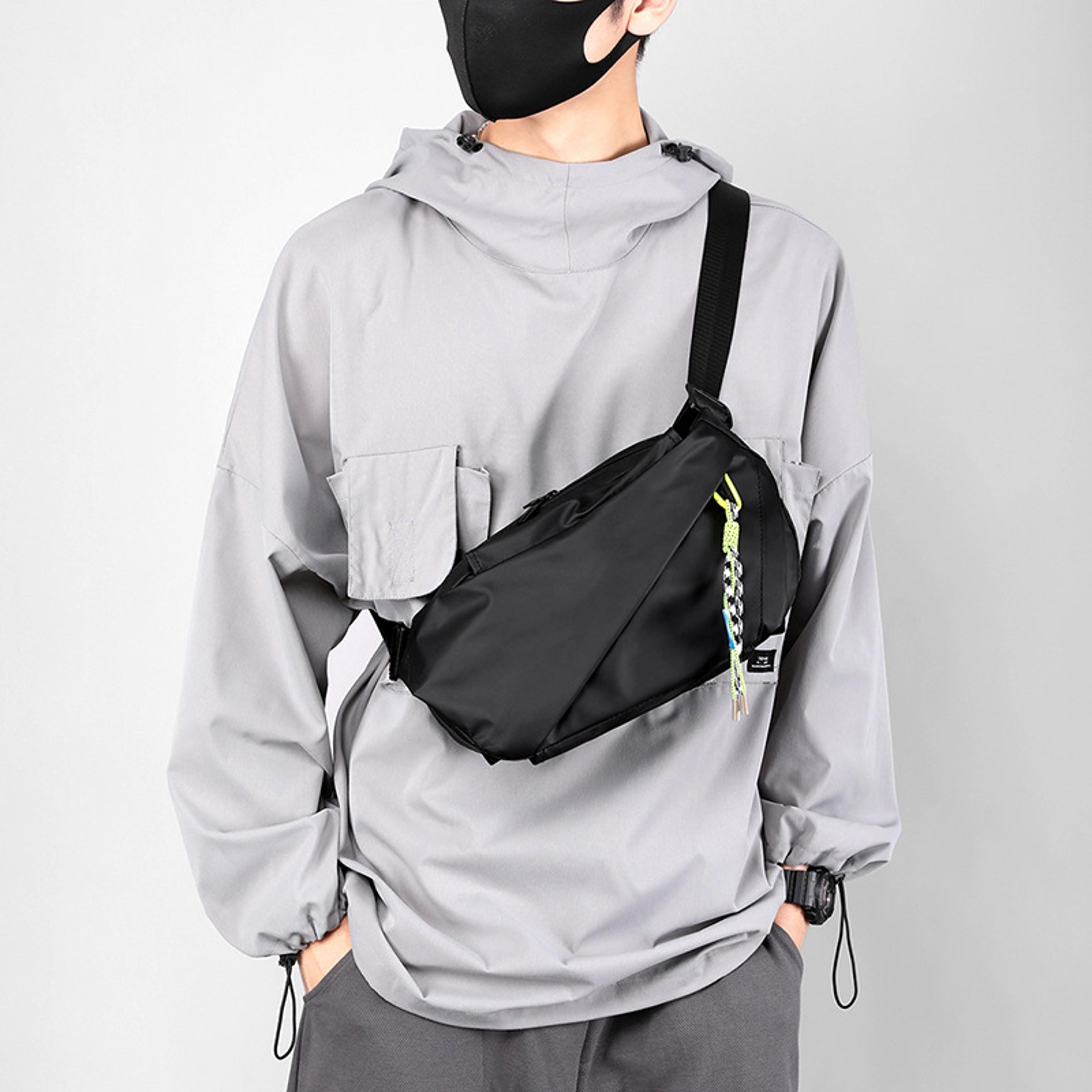 waterproof crossbody chest bag for men large capacity shoulder chest bag for travel running cycling
