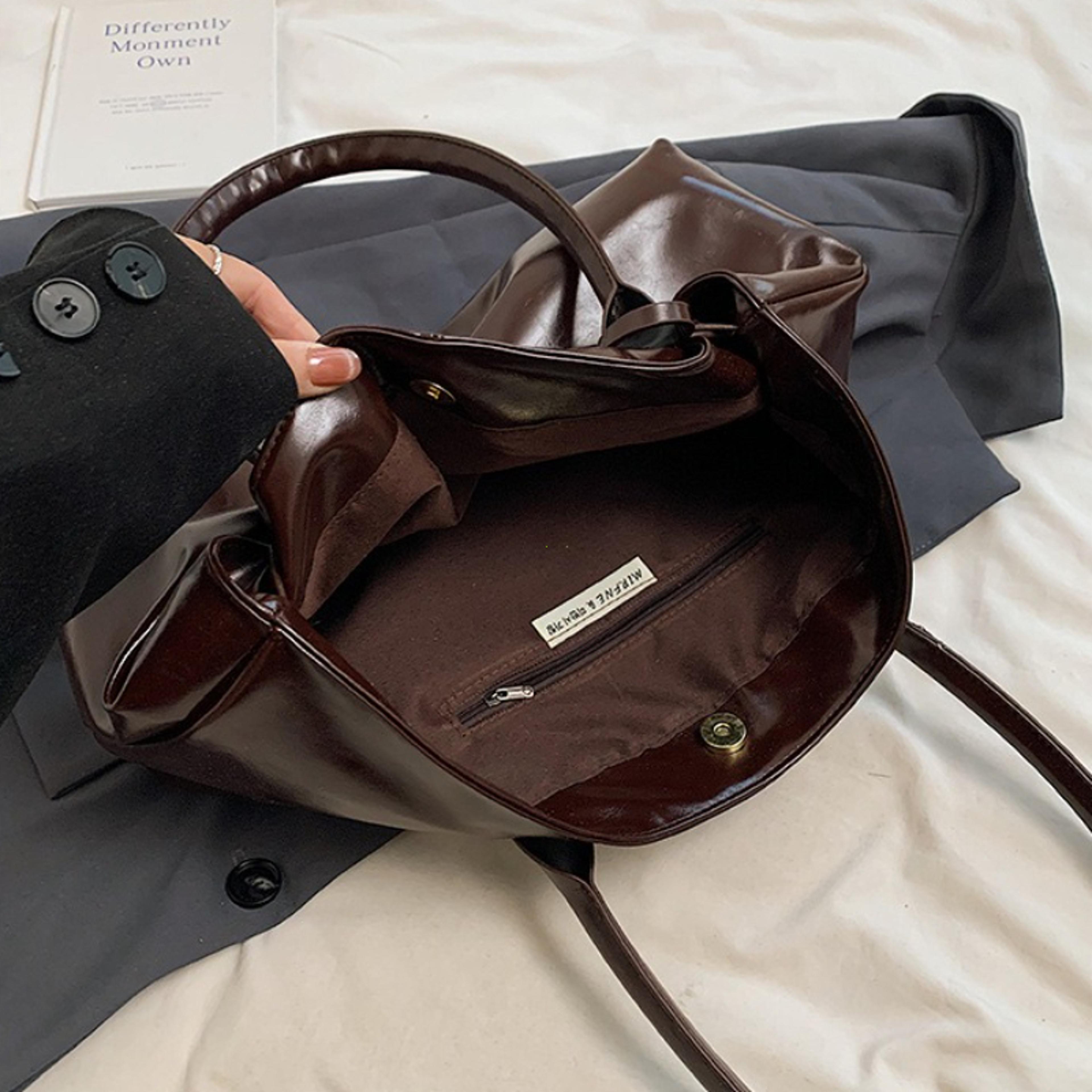 Vintage Large Capacity Shoulder Tote Bag For Women Casual Underarm Commuting Handbag 4