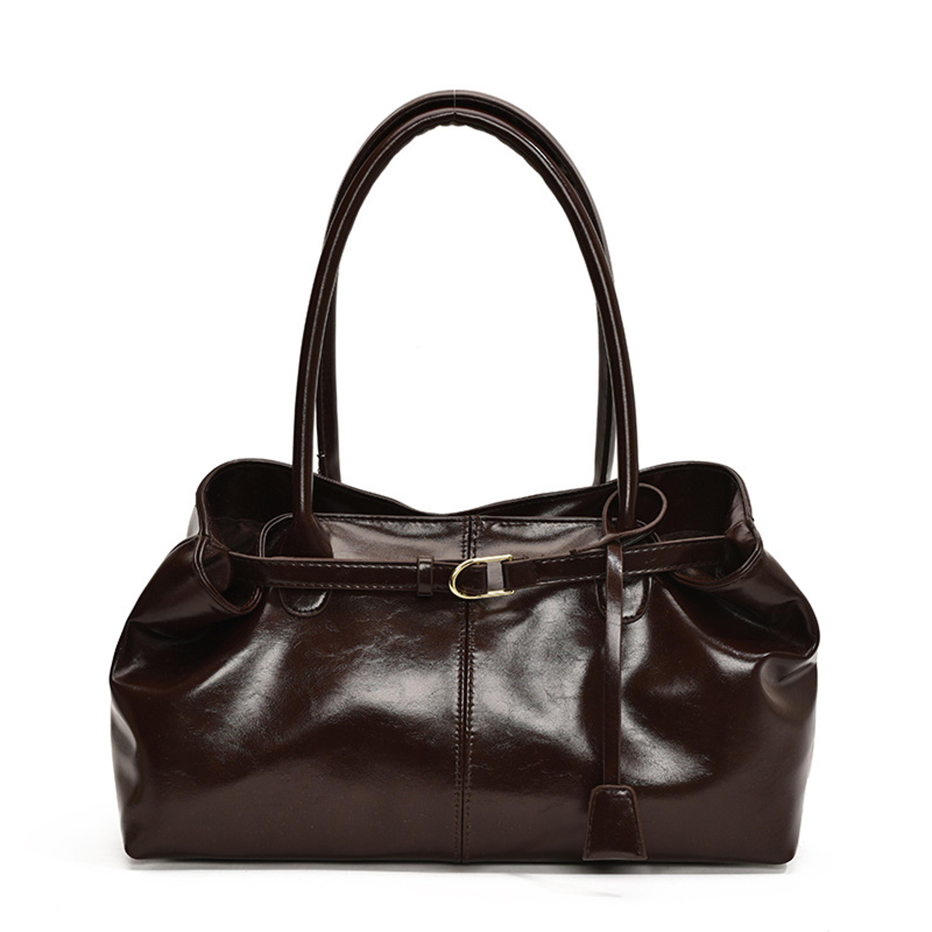 Vintage Large Capacity Shoulder Tote Bag For Women Casual Underarm Commuting Handbag 10