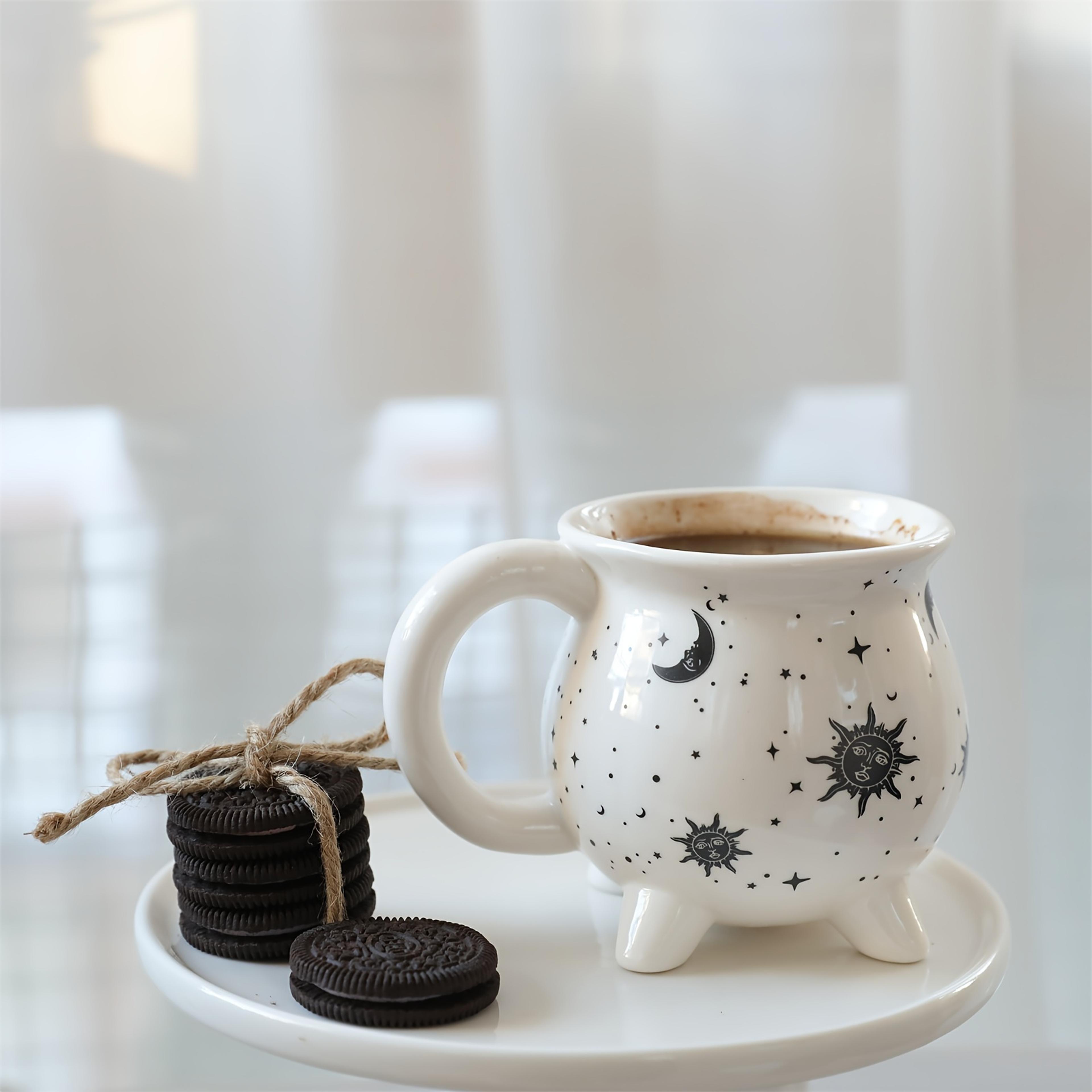 Celestial Sun Moon Stars Coffee Mug  Mystical Ceramic Divination Cup For Coffee  Tea Lovers 6