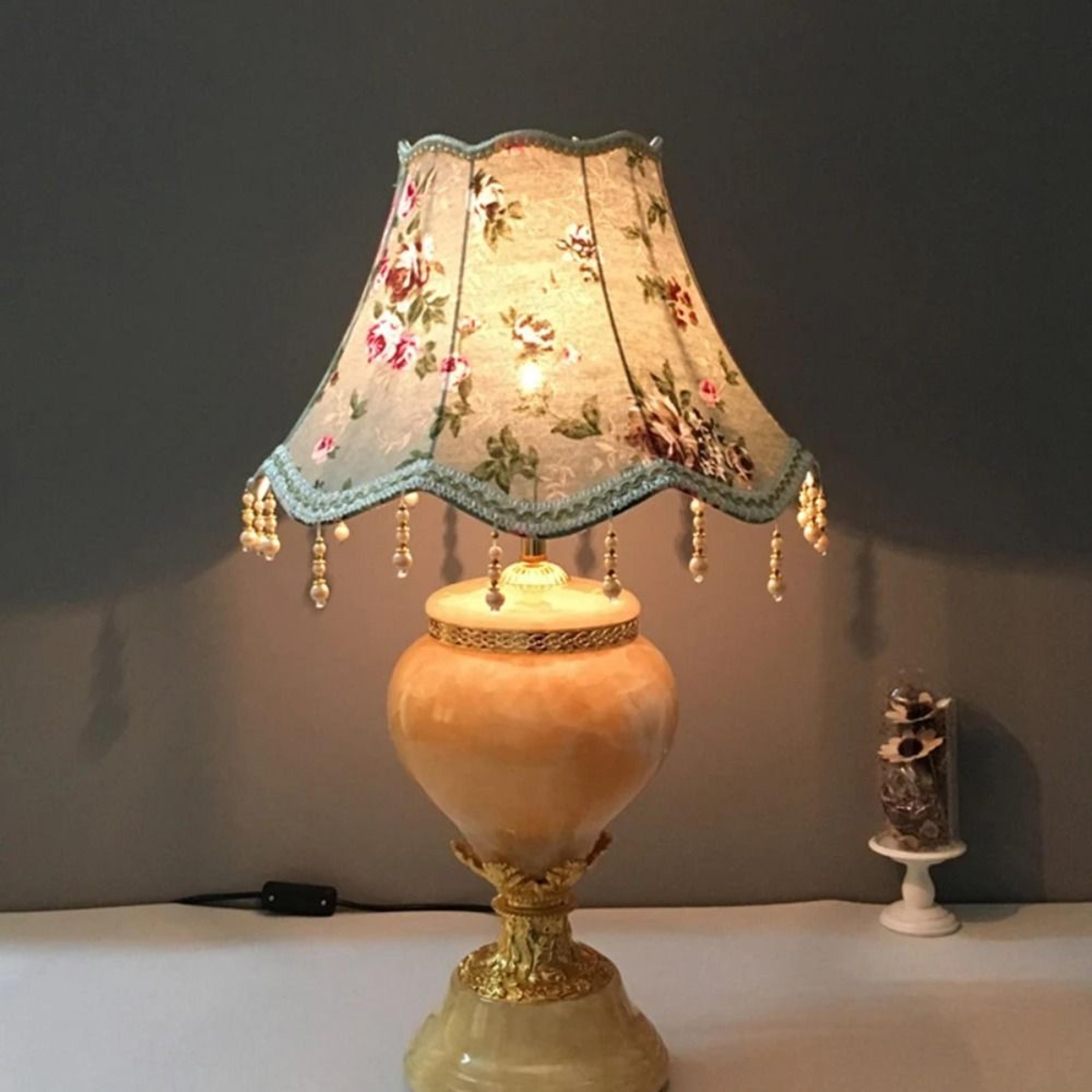 European Pearl Tassel Lampshade Cover For Table Floor Lamp  Elegant Fabric Shade 0
