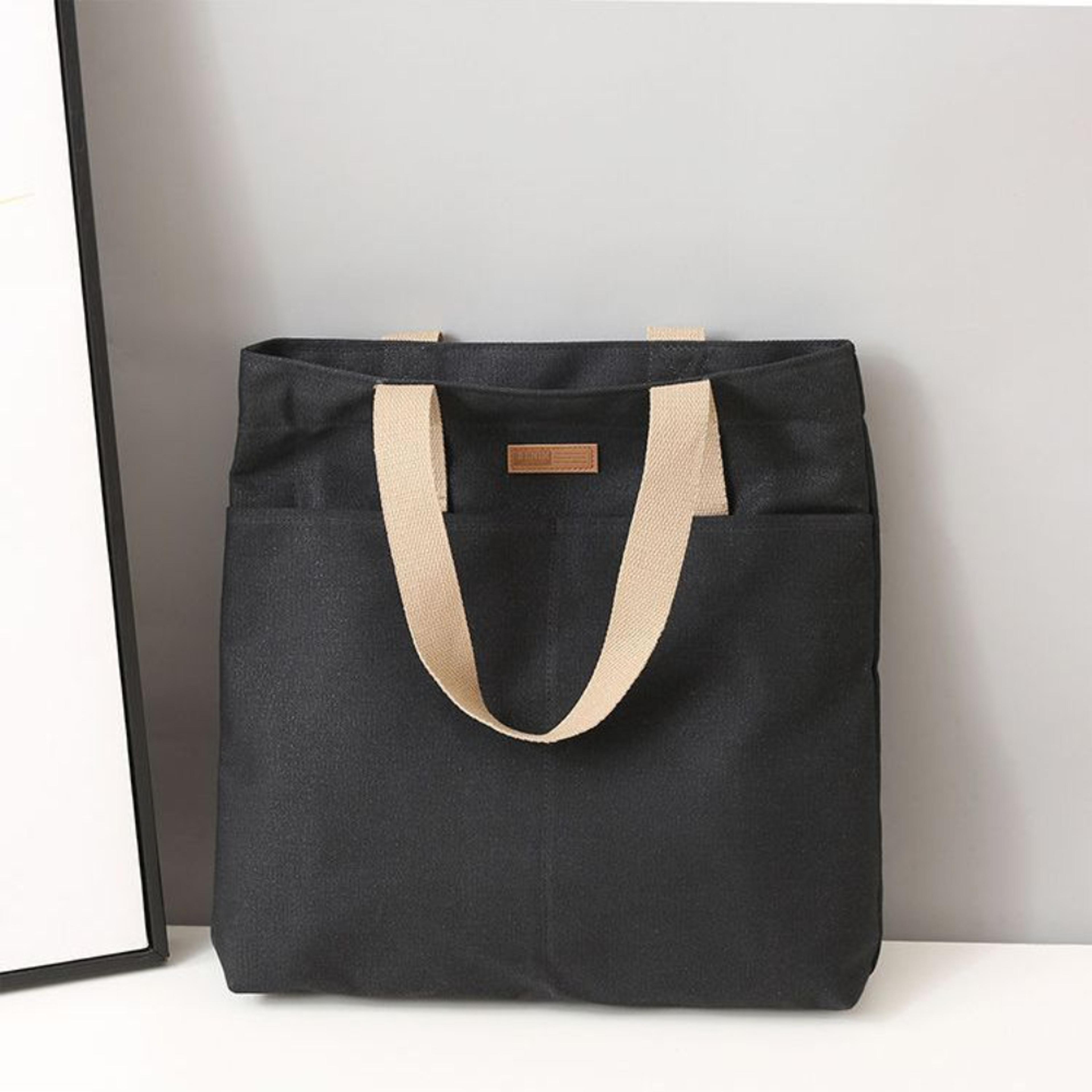 Canvas Tote Bag Large Capacity Commuter Shoulder Bag For Women 5