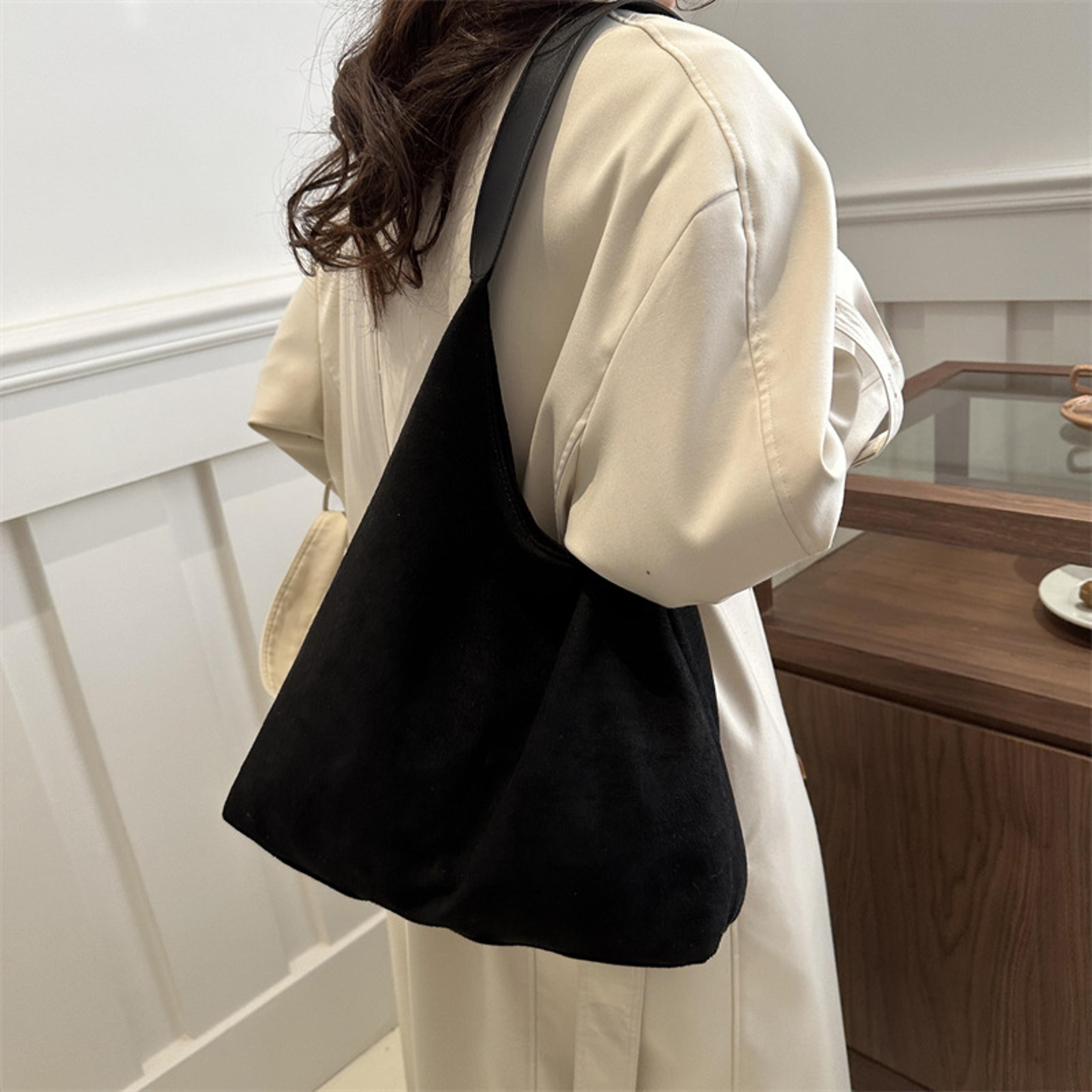 Vintage Suede Tote Bag Large Capacity Shoulder Handbag For Everyday Commuting 3
