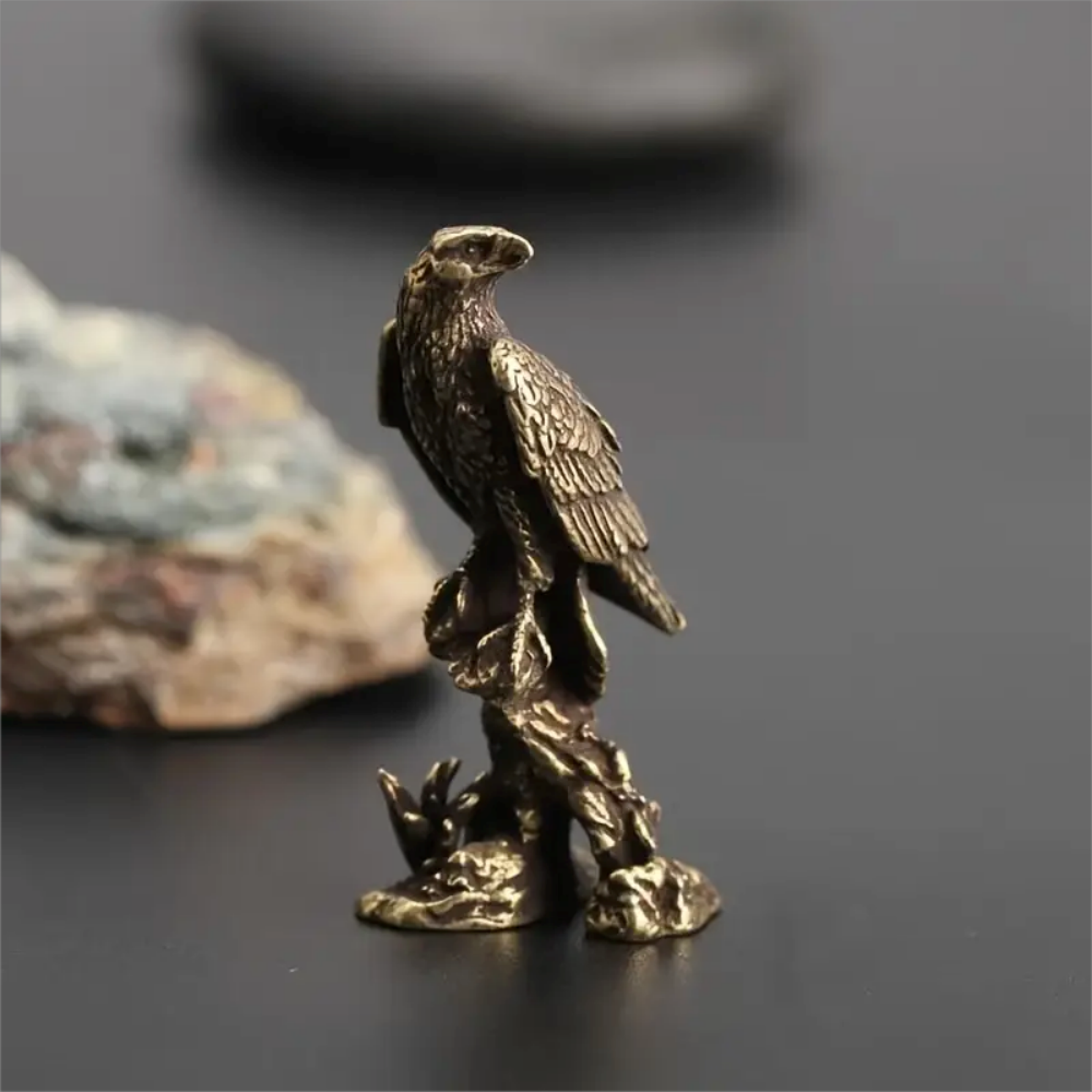 Handcrafted Bronze Eagle Sculpture Miniature Bird Statue For Elegant Home Decor 1