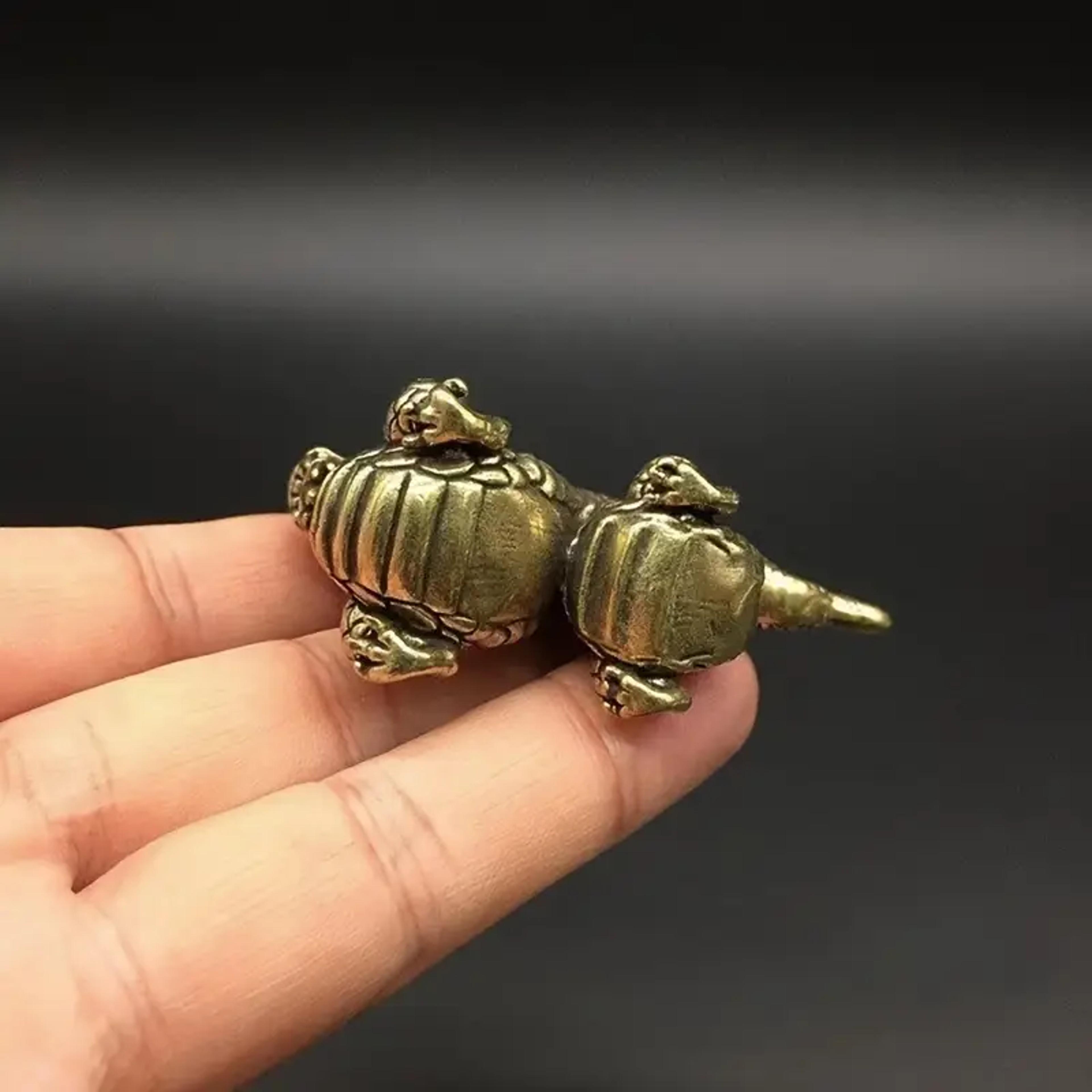 Vintage Brass Dragon Statue For Feng Shui Luck And Power Decor 4