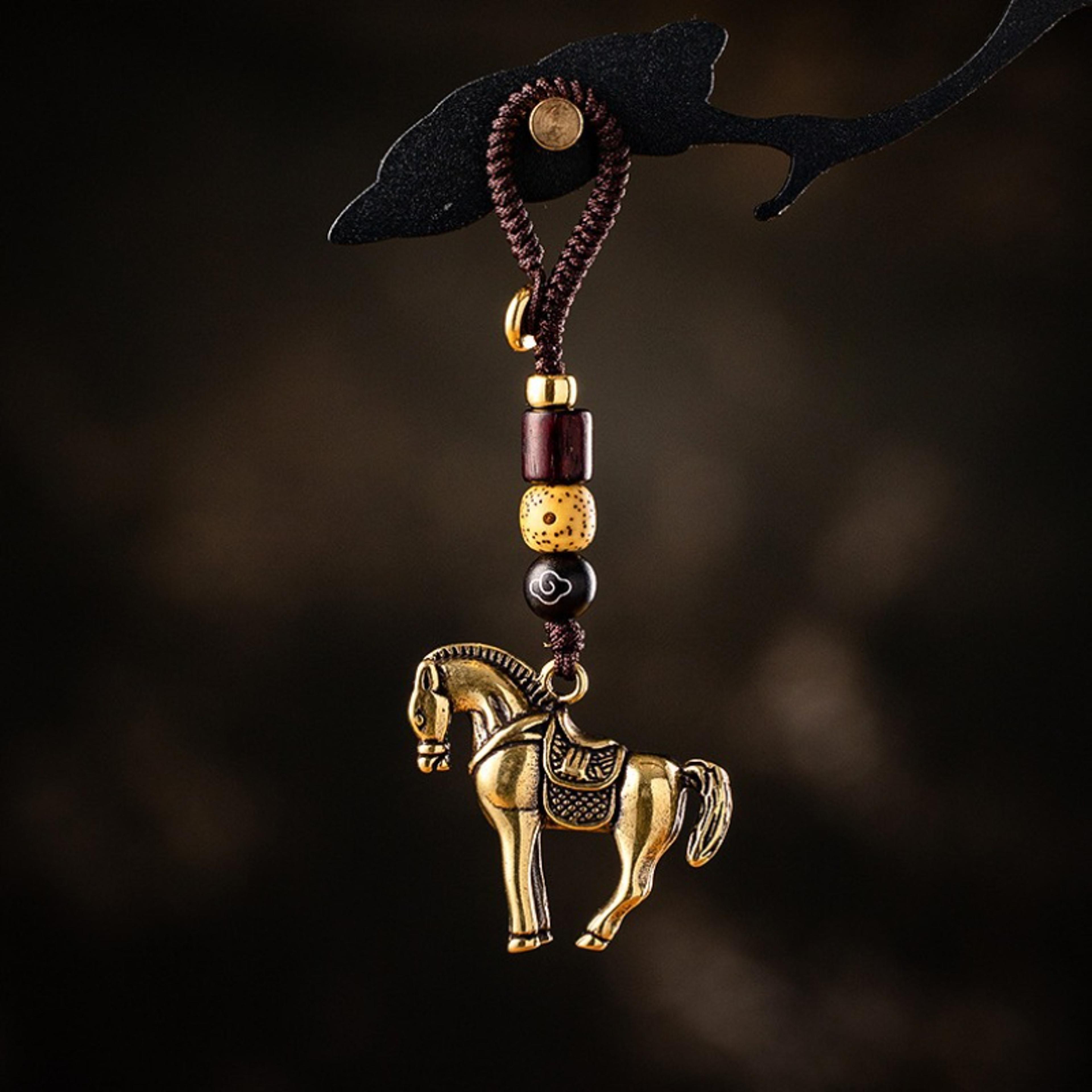 Brass Zodiac Horse Keychain Pendant For Success Charm Decor 1