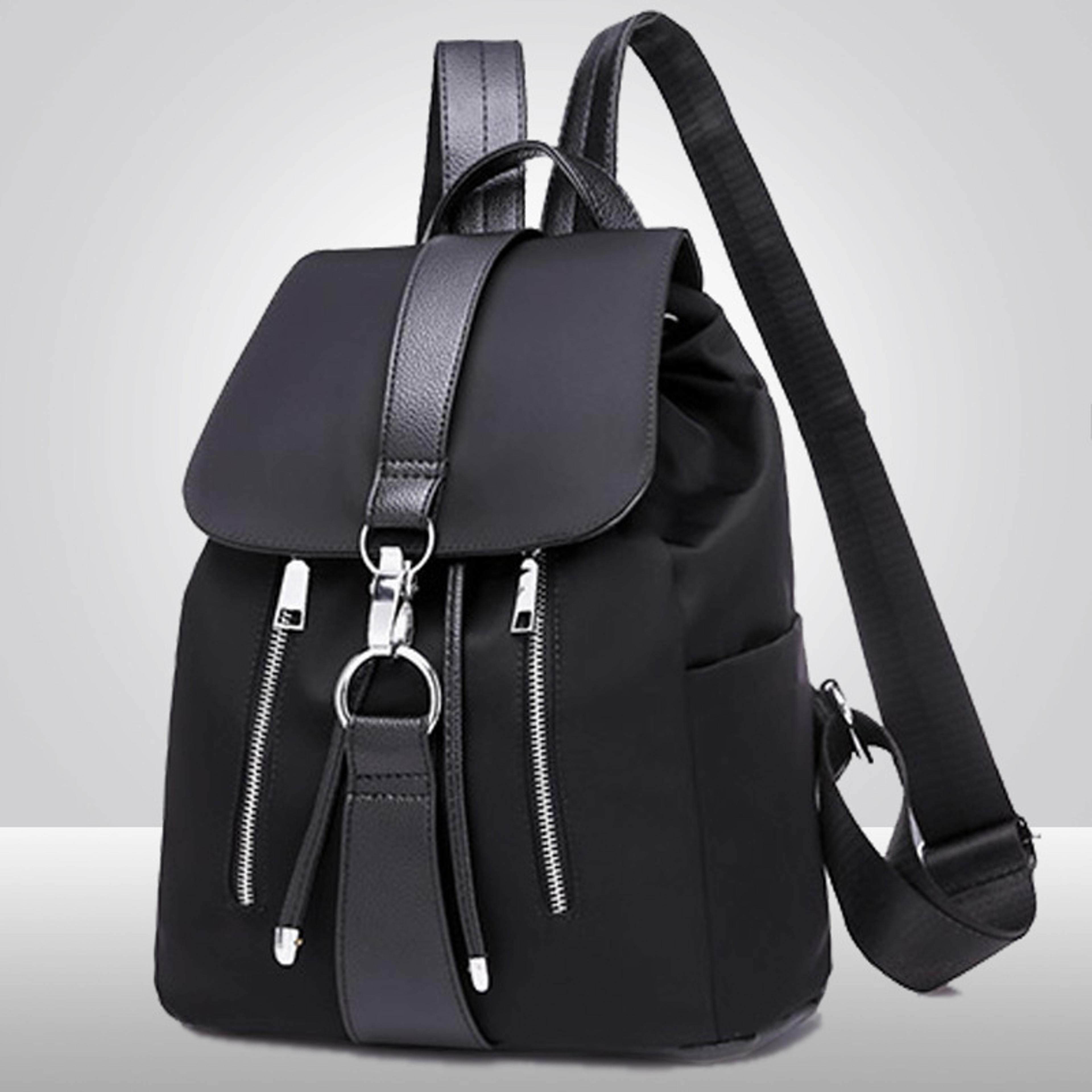 high capacity nylon women backpack stylish travel school bag
