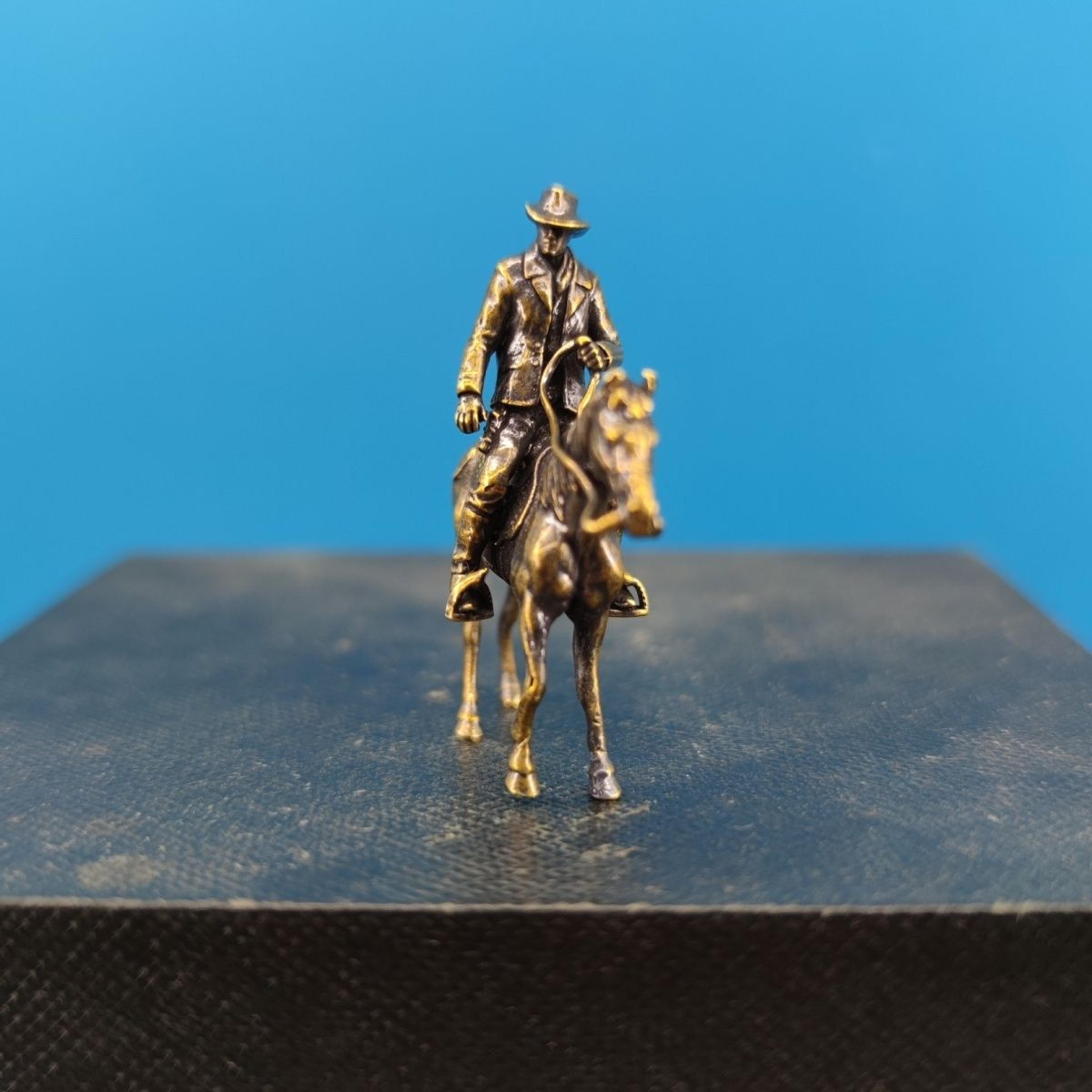 Vintage Brass Horse Figurine Miniature Desk Ornament For Home Car  Bonsai Decor 2