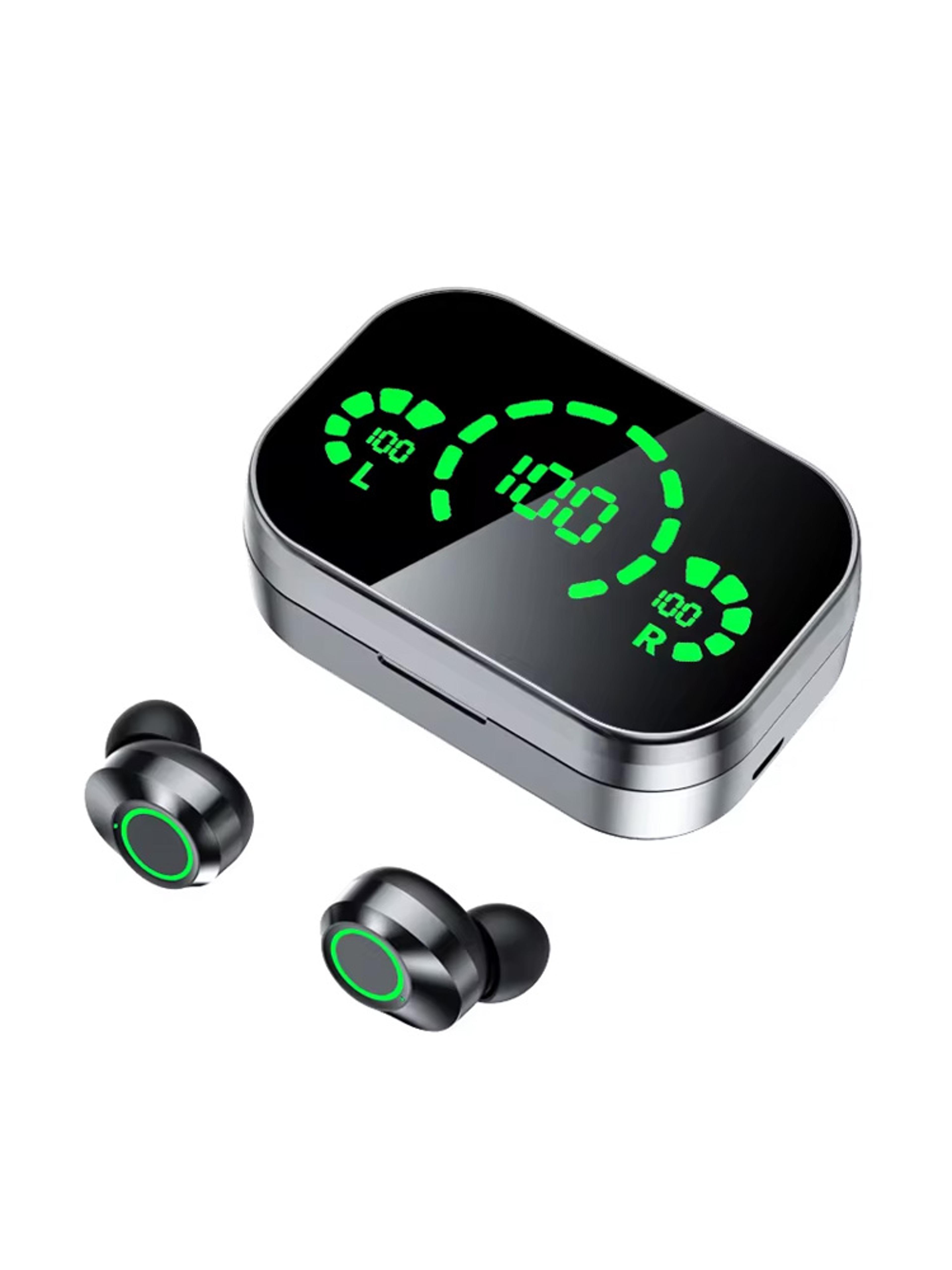 wireless bluetooth headphones with dual ear stereo & battery display