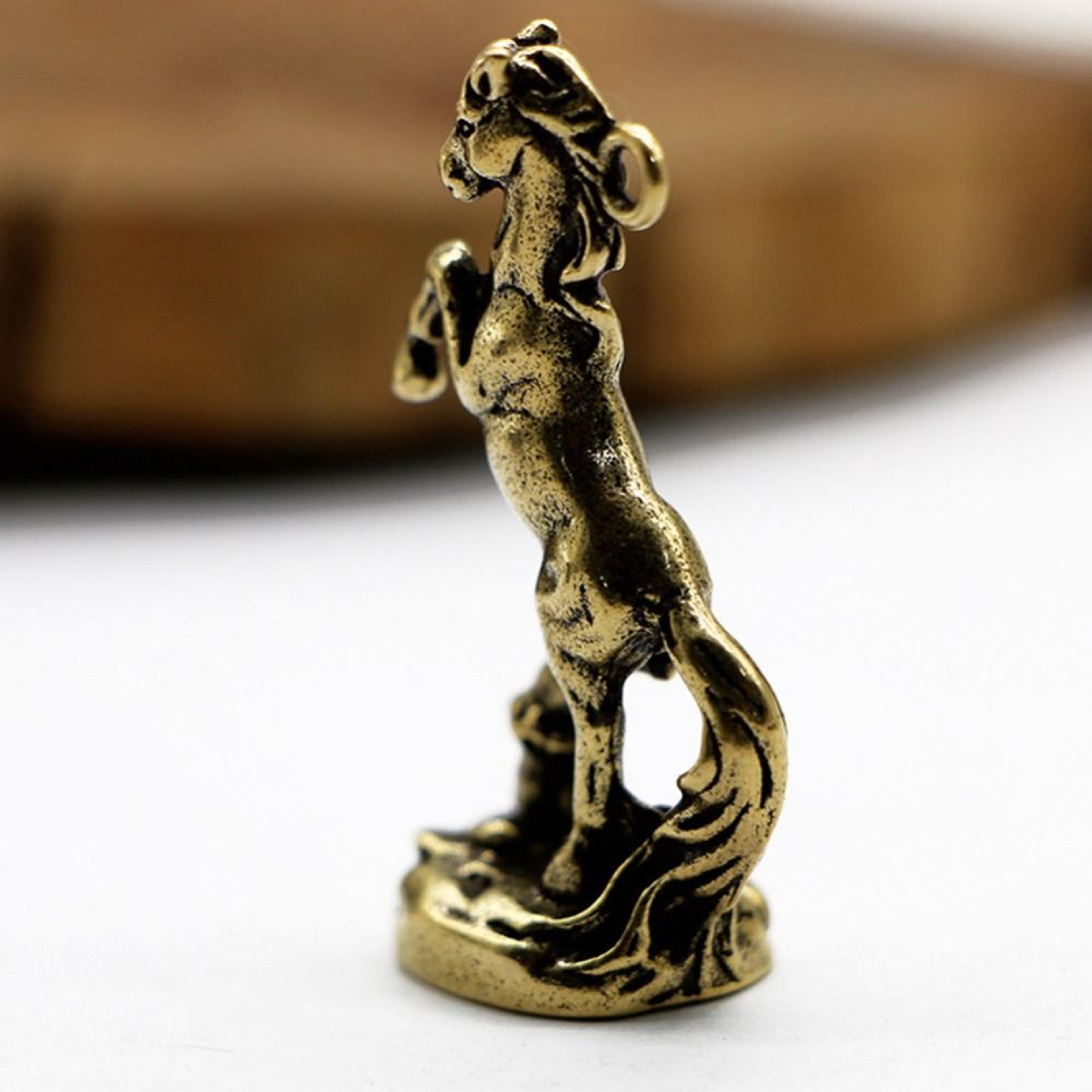Feng Shui Lucky Horse Statue Brass Zodiac Coin Figurine For Wealth And Desk Decor 2