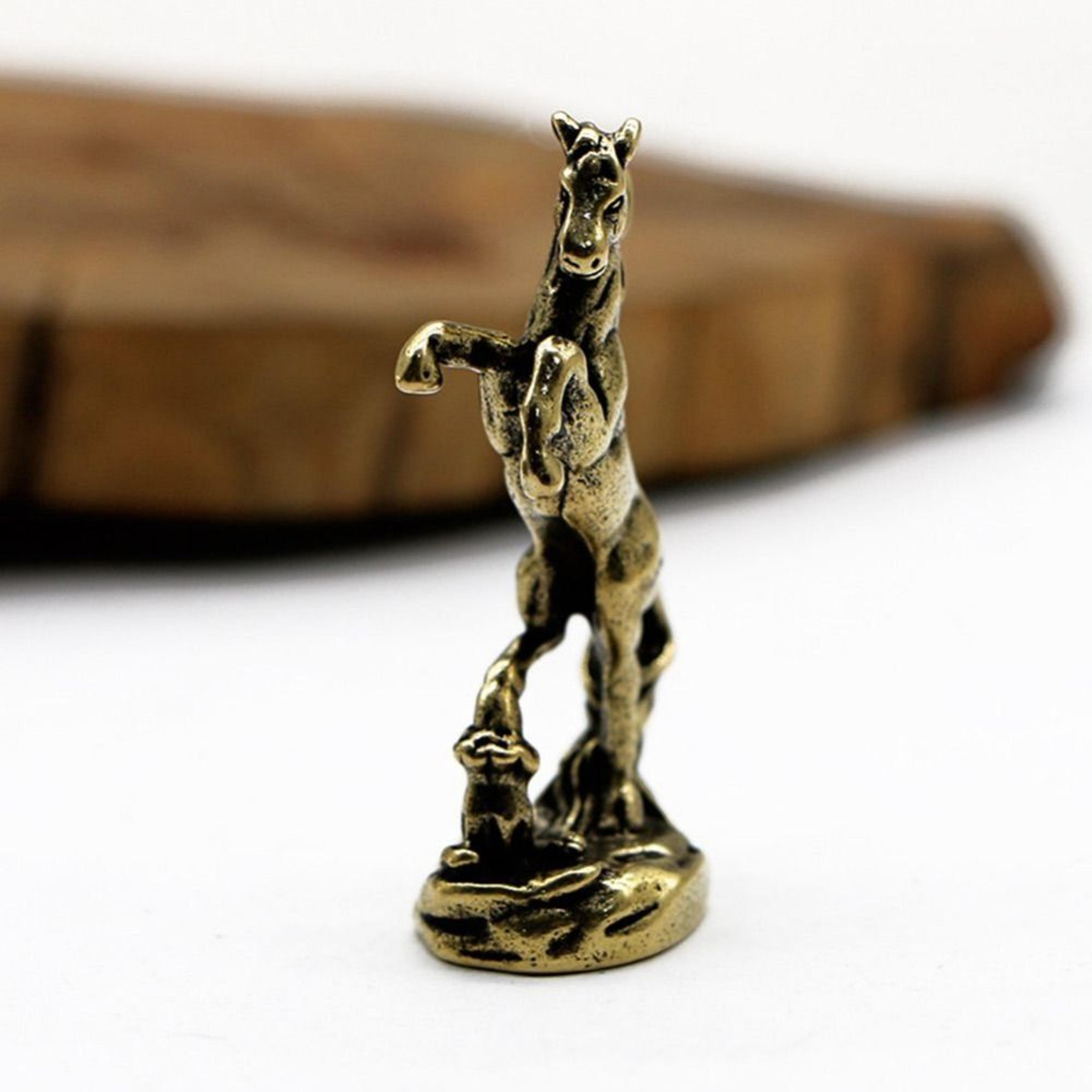 Feng Shui Lucky Horse Statue Brass Zodiac Coin Figurine For Wealth And Desk Decor 3