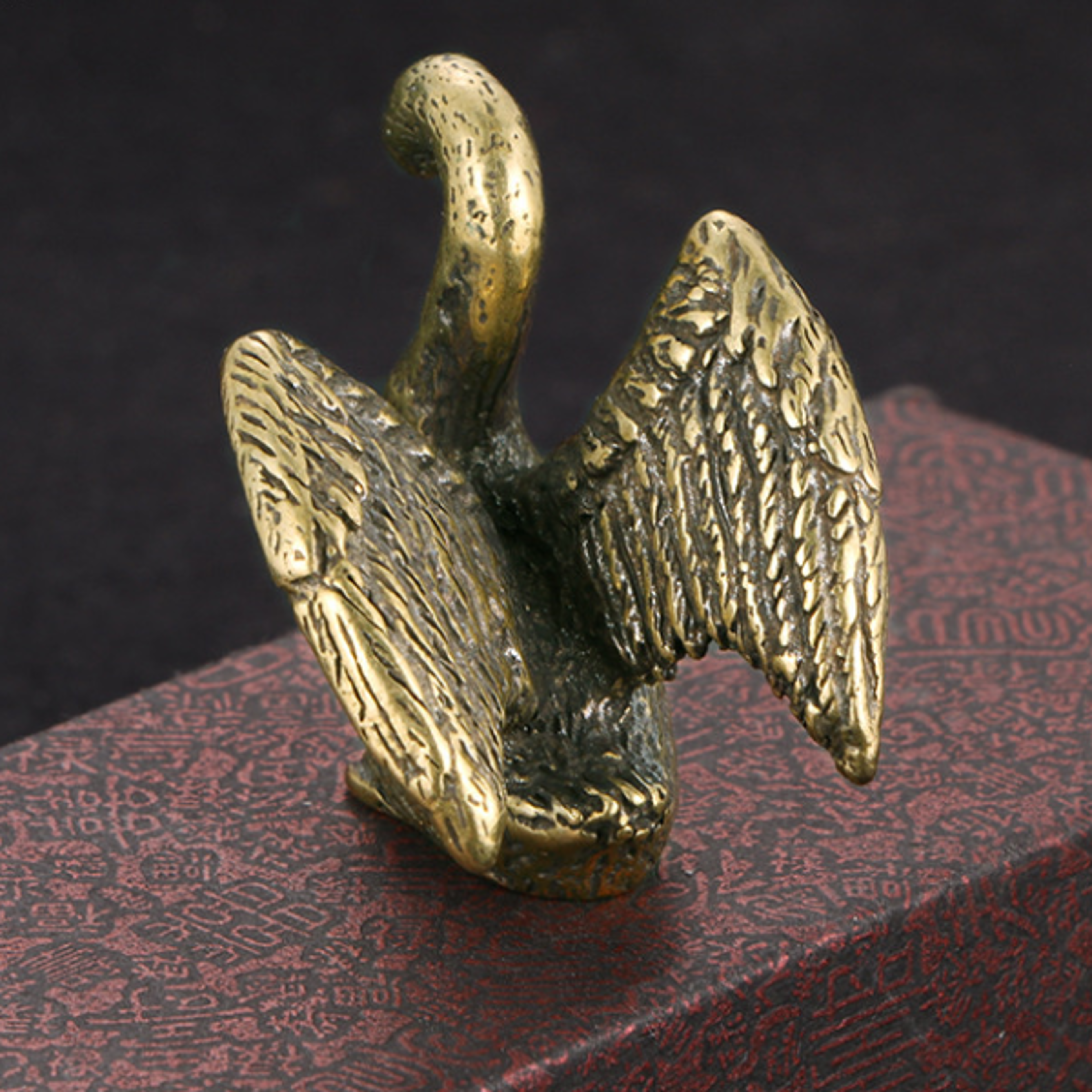 Vintage Brass Swan Figurine Mini Sculpture Elegant Home Decor Accent