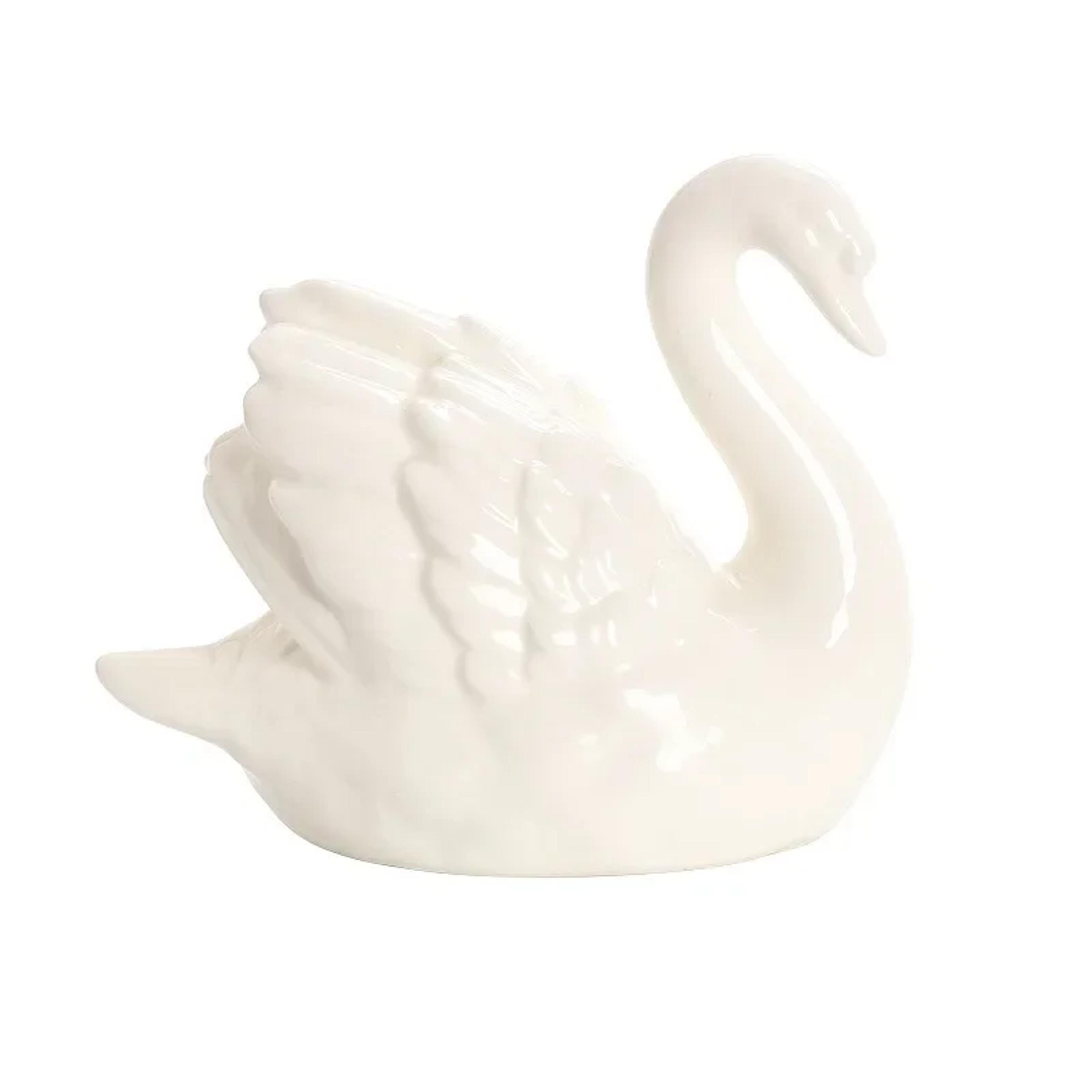 Elegant Couple Swan Ceramic Figurine Set Black White Home Decor 5