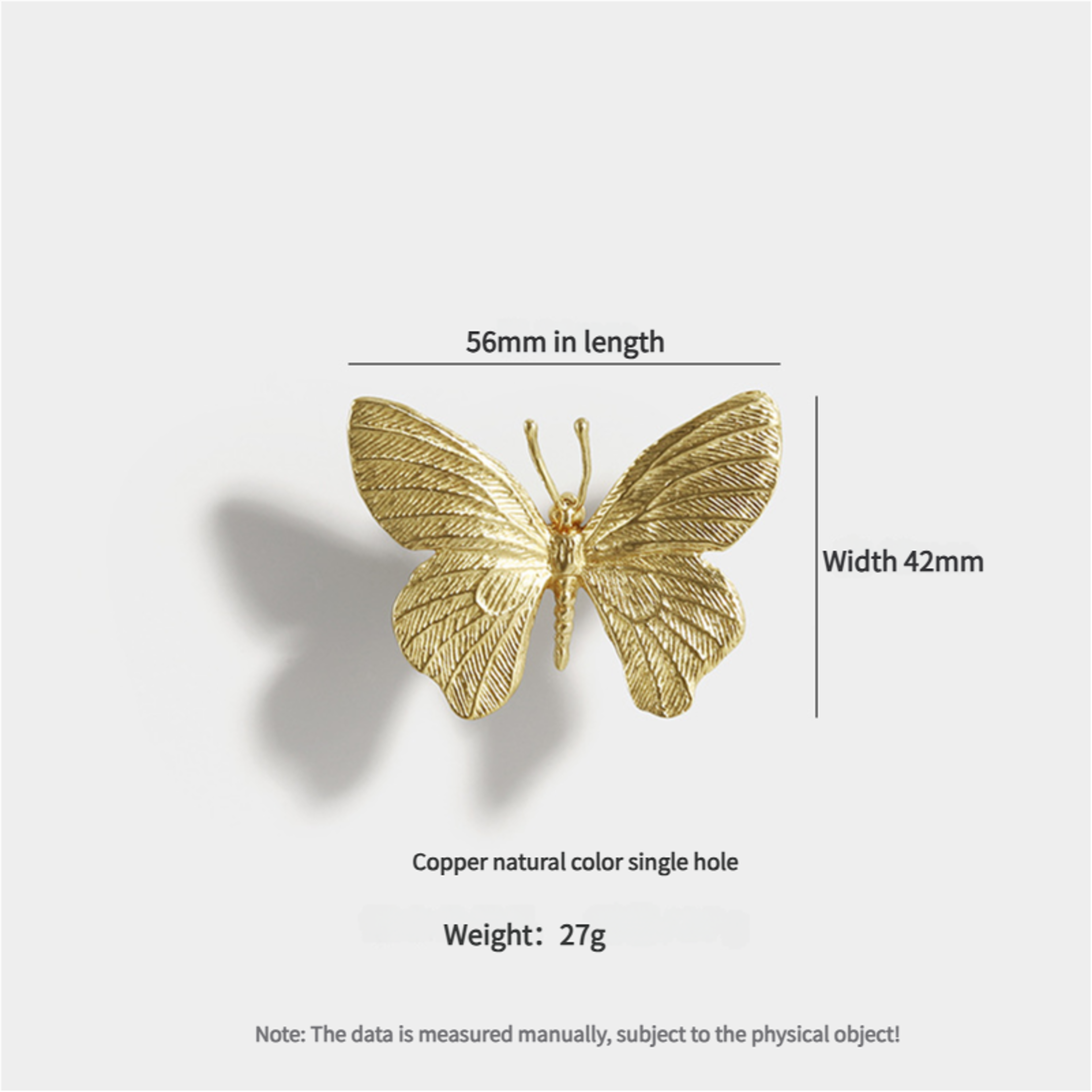 Modern Brass Butterfly Cabinet Handles For Wardrobe  Kids Room Furniture 4