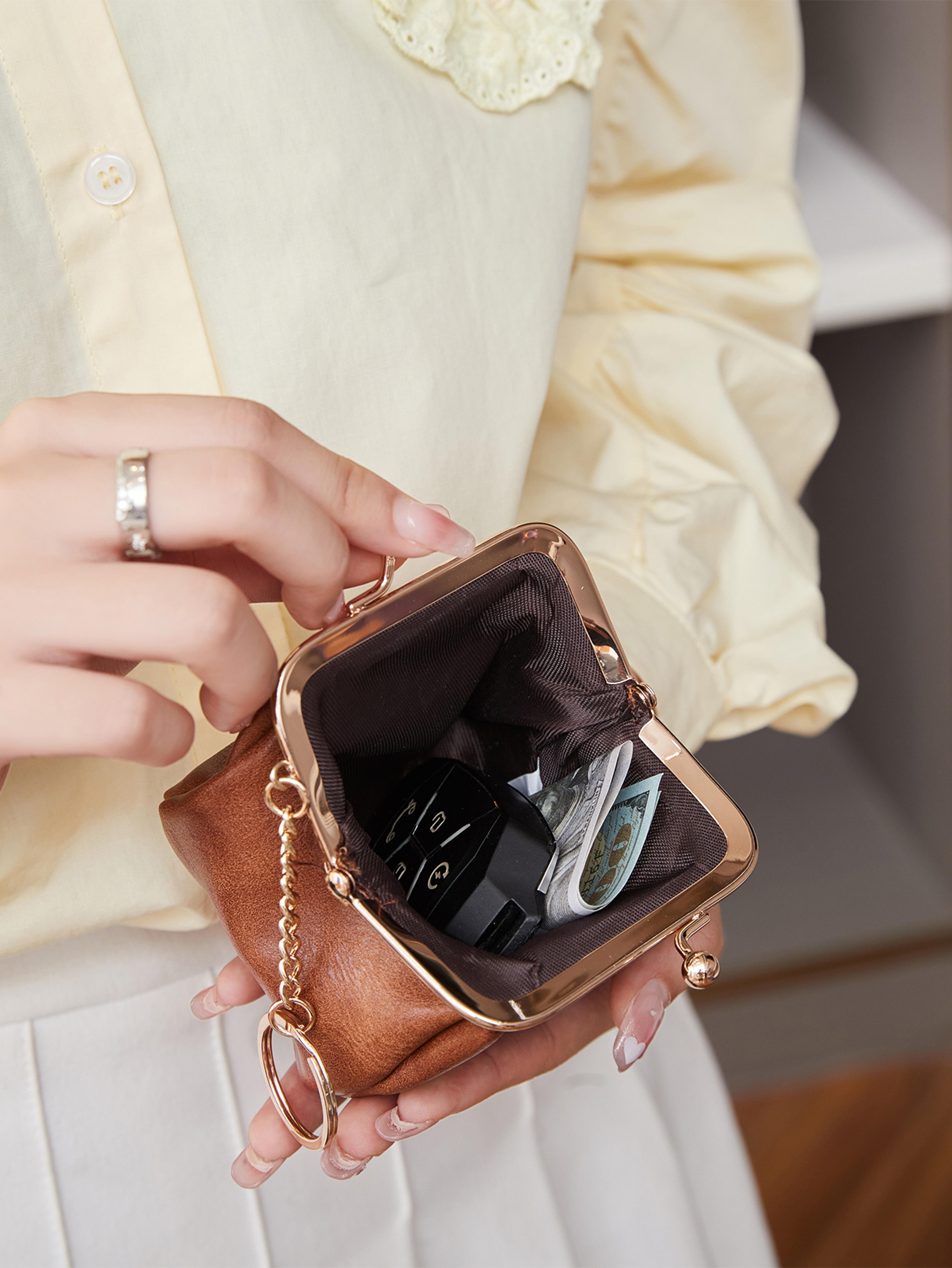 Retro Mini Lock Clip Coin Purse Cute Key Holder Wallet For Women And Girls 3