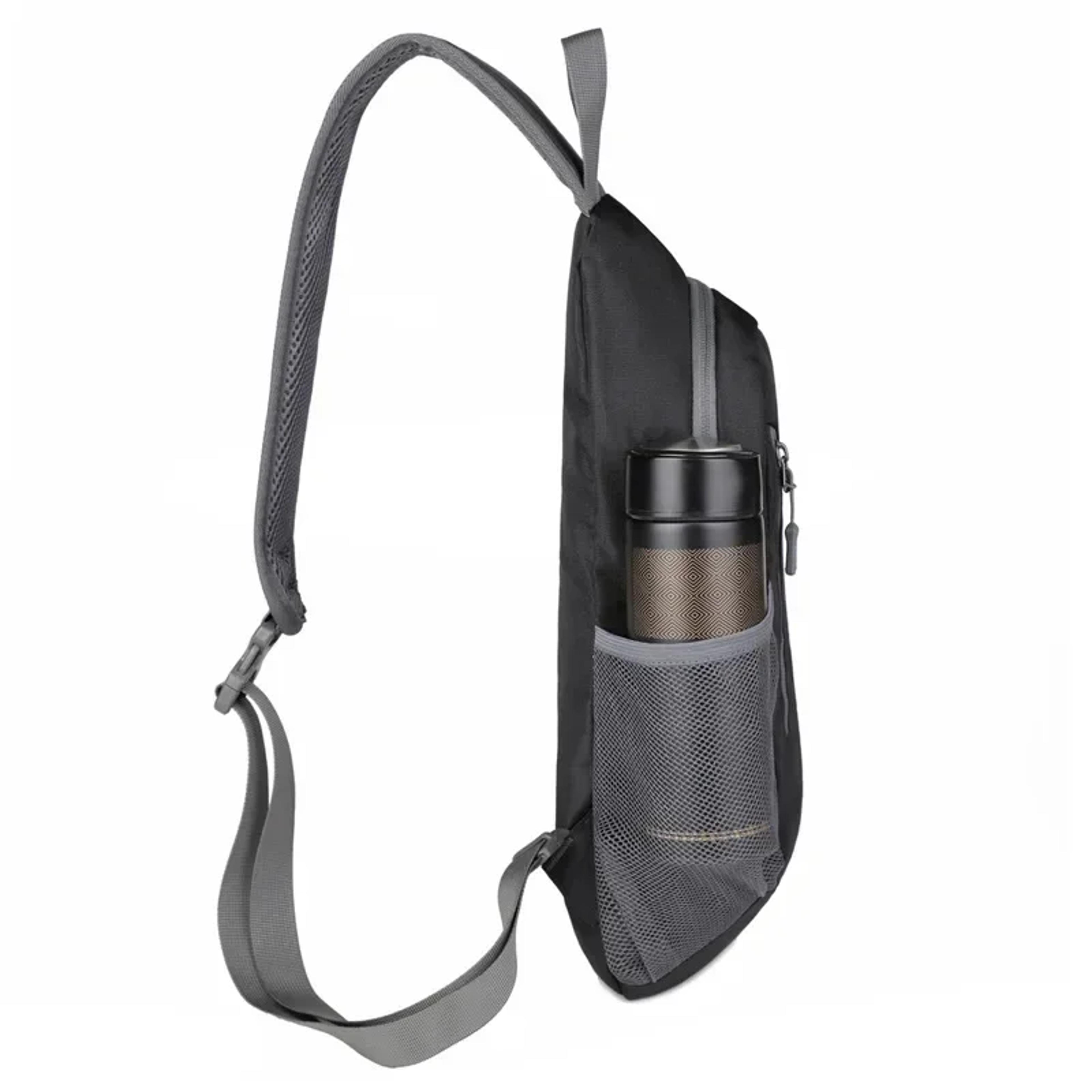 Outdoor Sling Chest Bag For Men And Women Lightweight Crossbody Backpack With Bottle Holder 2