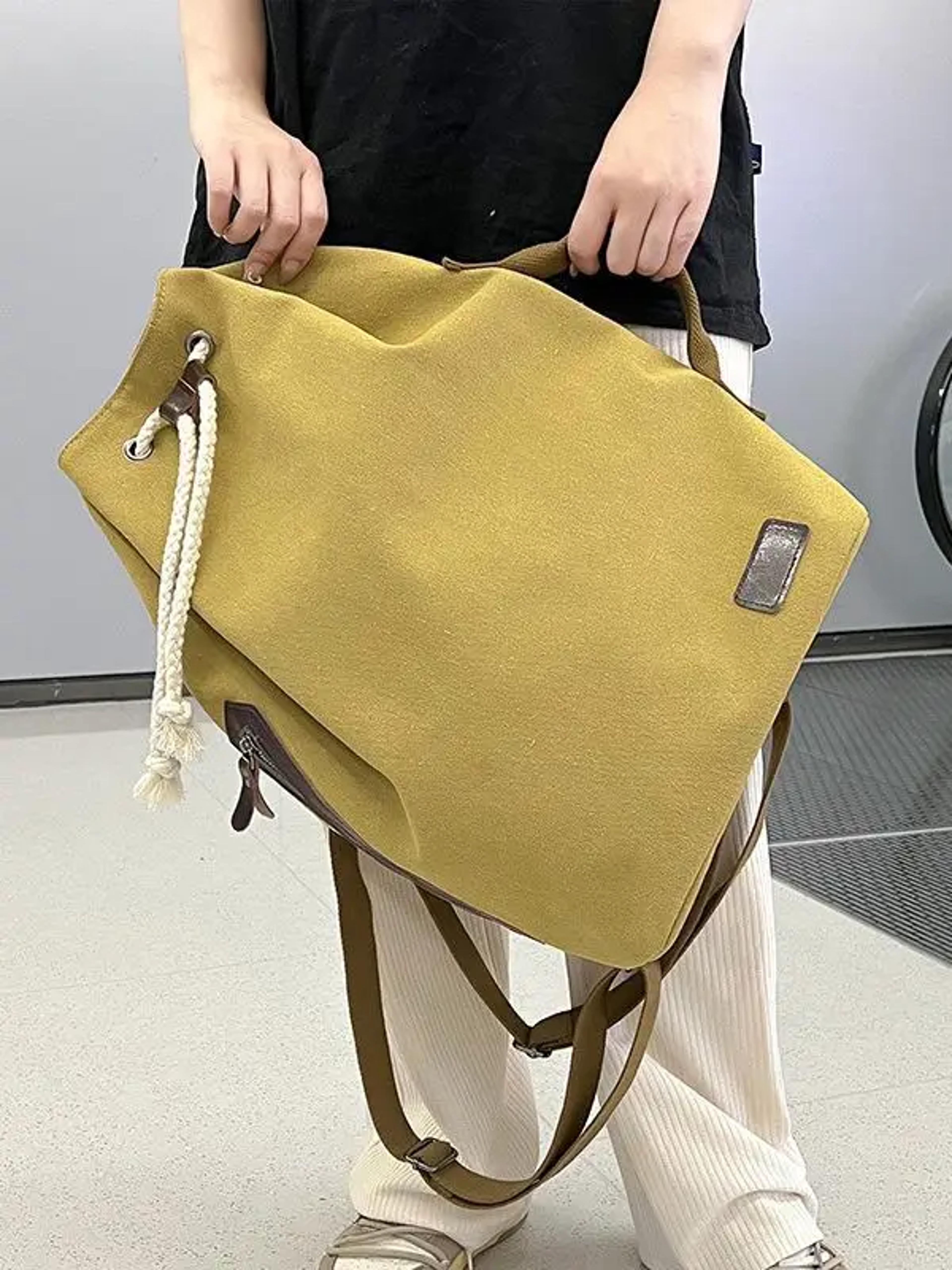 Retro Canvas Bucket Backpack Gym  Travel Bag For Men 1