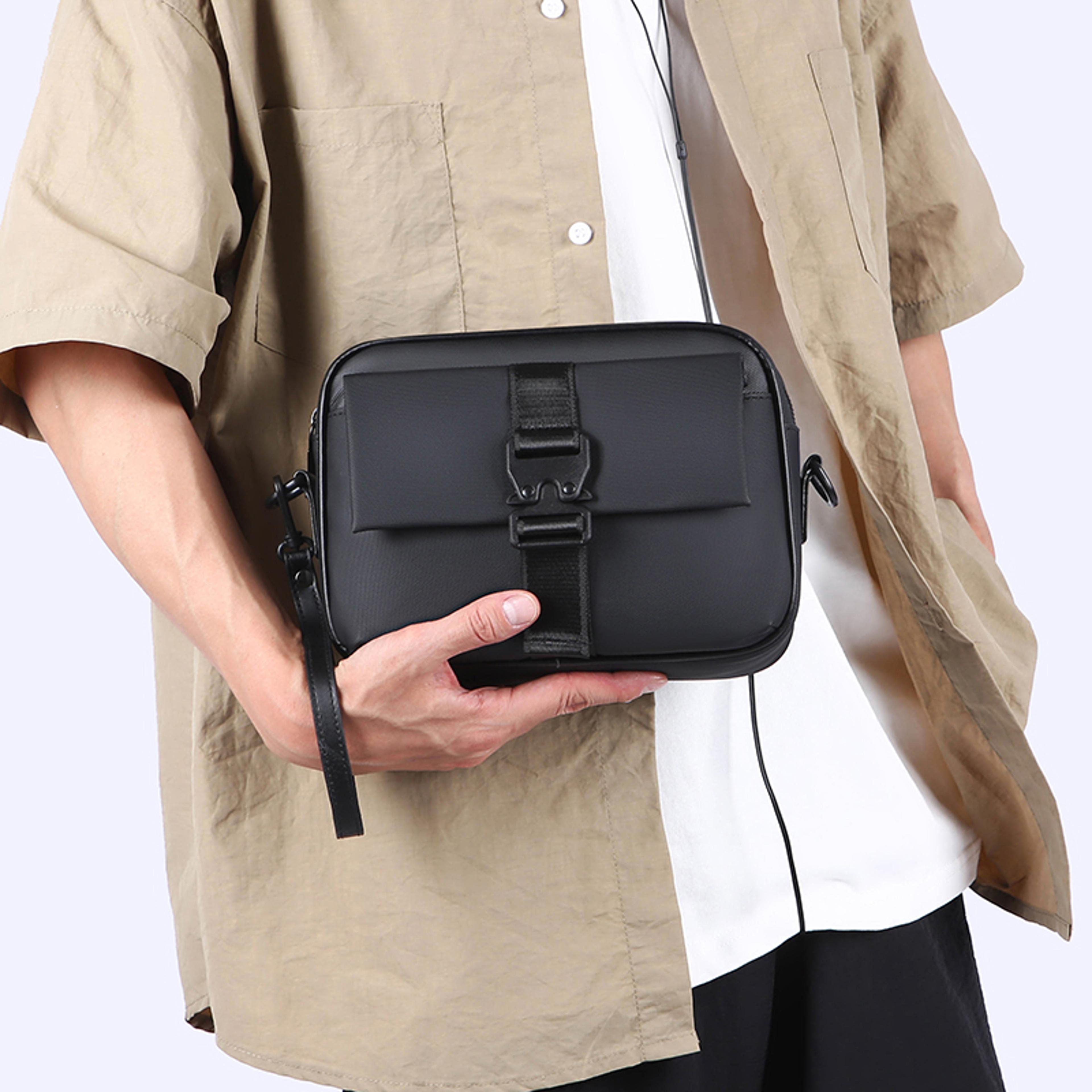 High Quality Mens Mini Shoulder Bag Soft PU Phone Clutch Crossbody 4