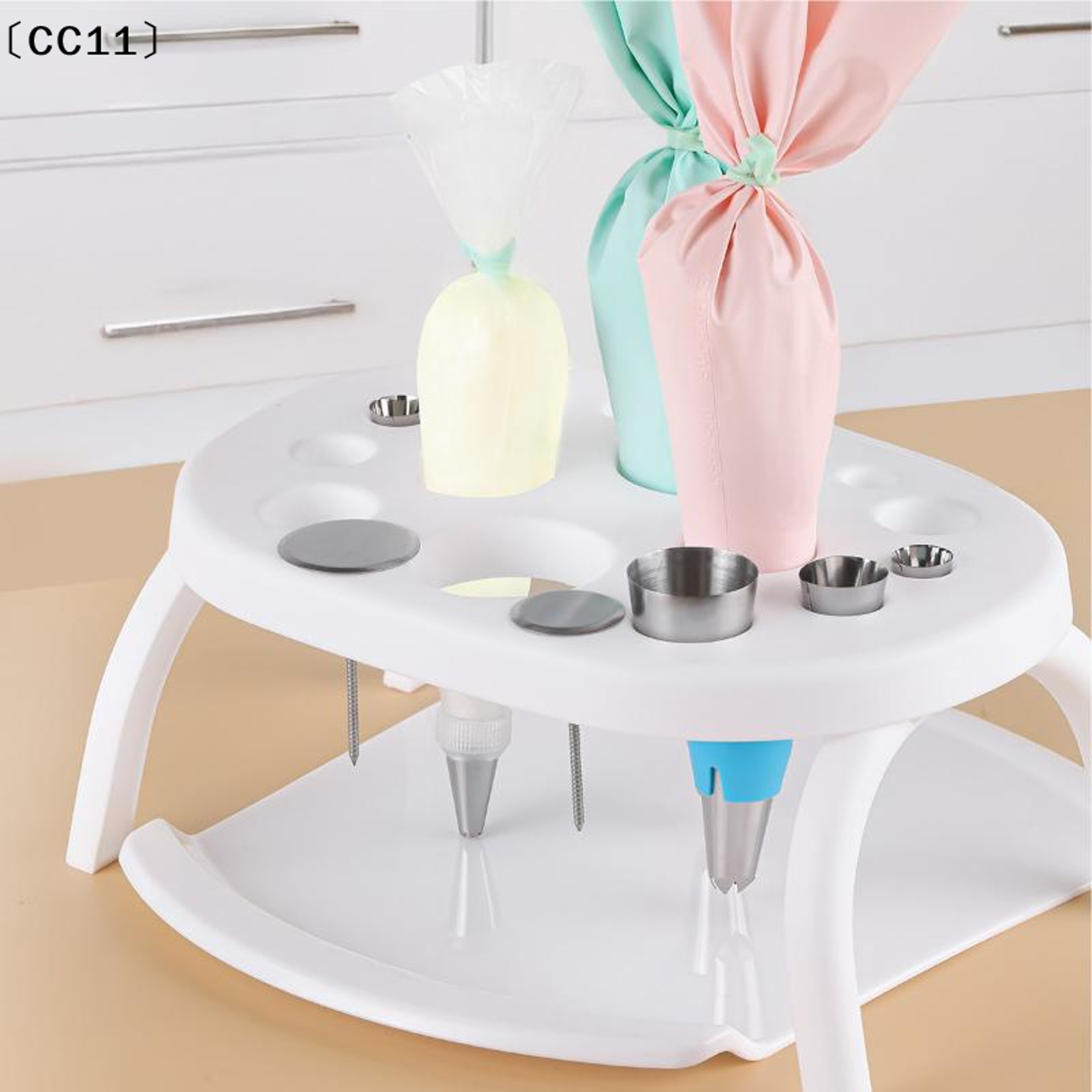 foldable piping bag holder stand for cake decorating and pastry icing tools