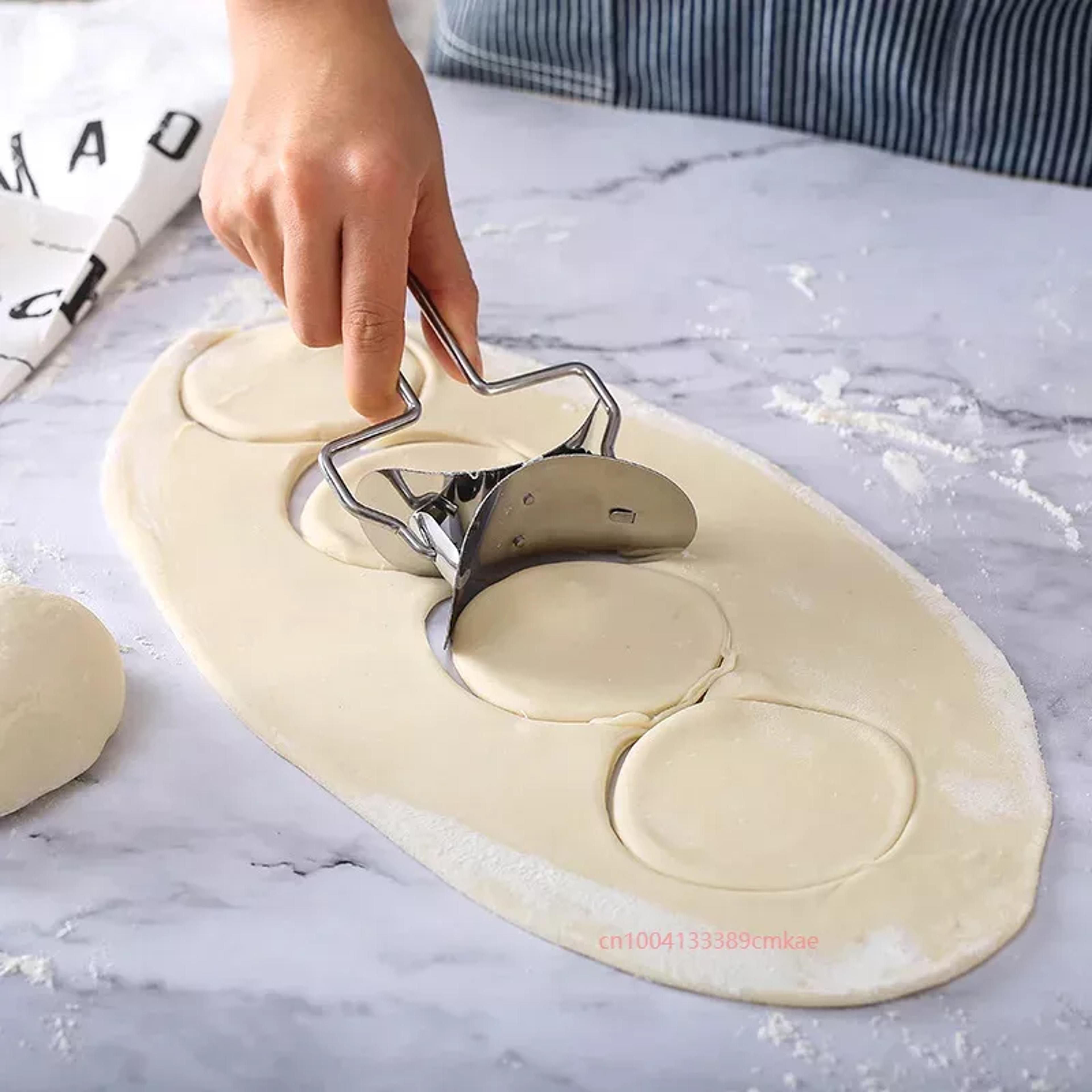 stainless steel dumpling cutter roller for perfect homemade dumpling wrappers